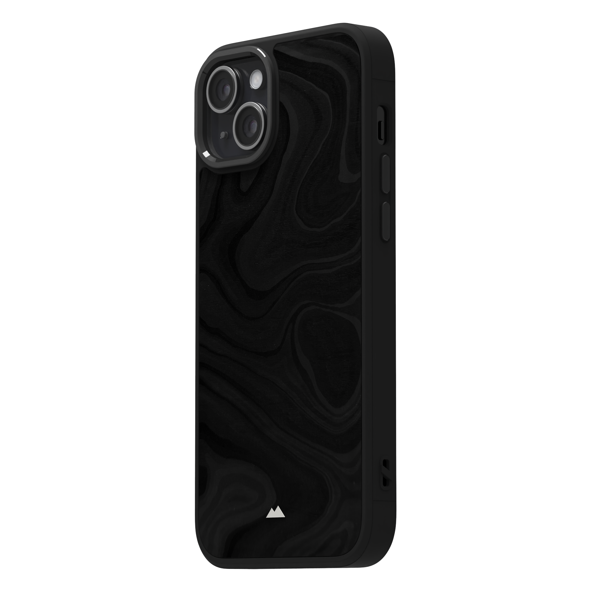 Mountain Onyx Leather Case Cover for iPhone 15 Plus