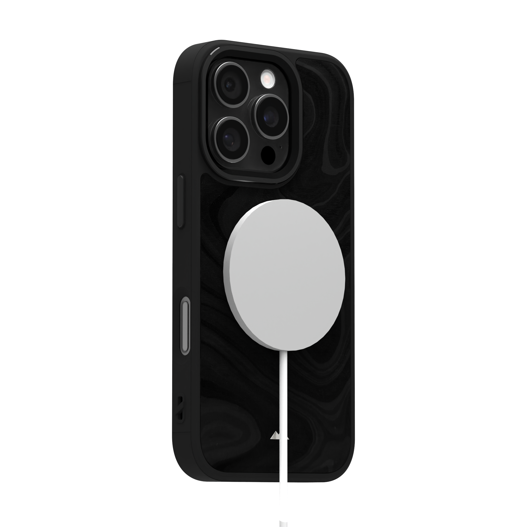 Mountain Onyx Leather Case Cover for iPhone 16 Pro