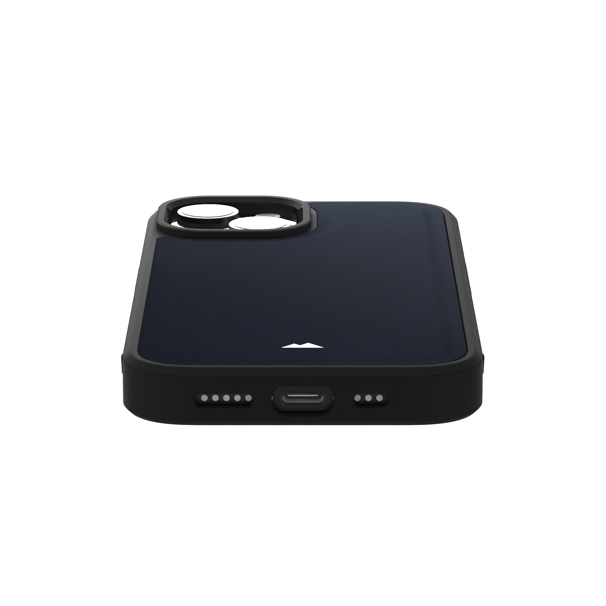 Midnight Blue Leather Case Cover for iPhone 15