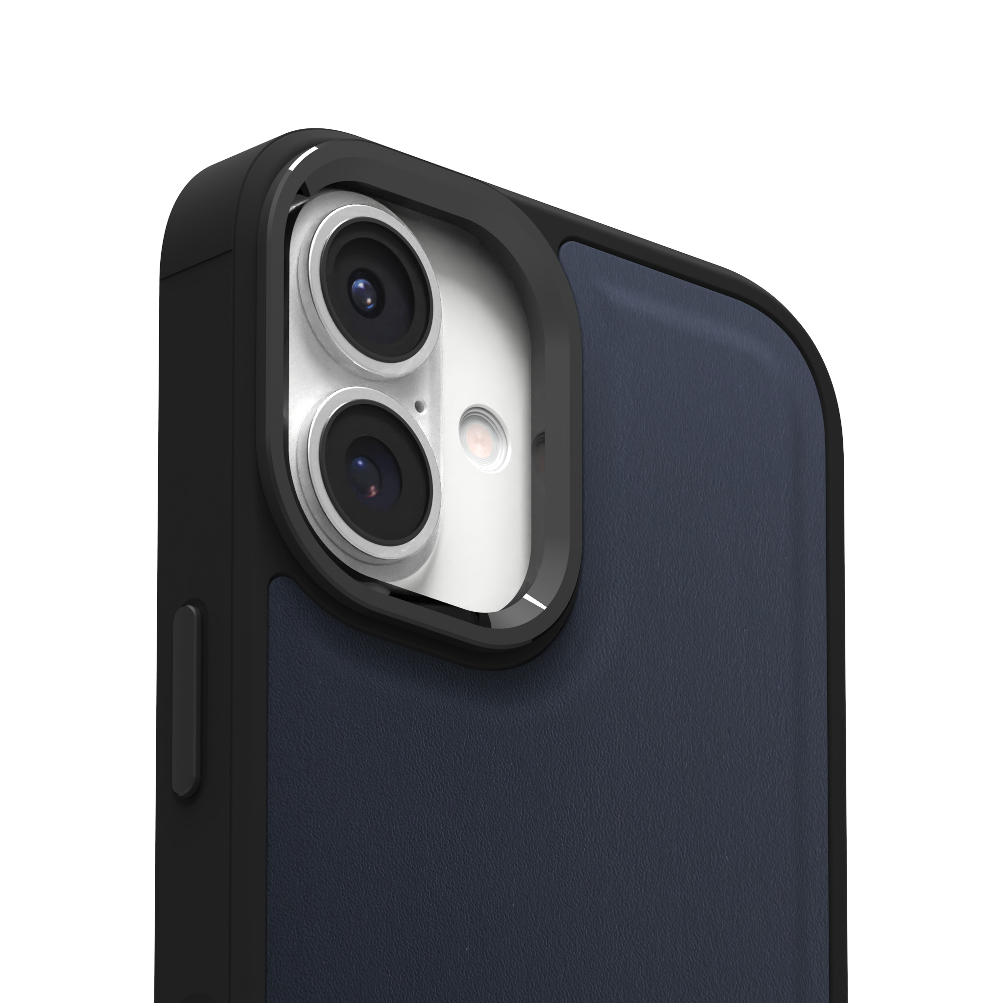 Midnight Blue Leather Case Cover for iPhone 16