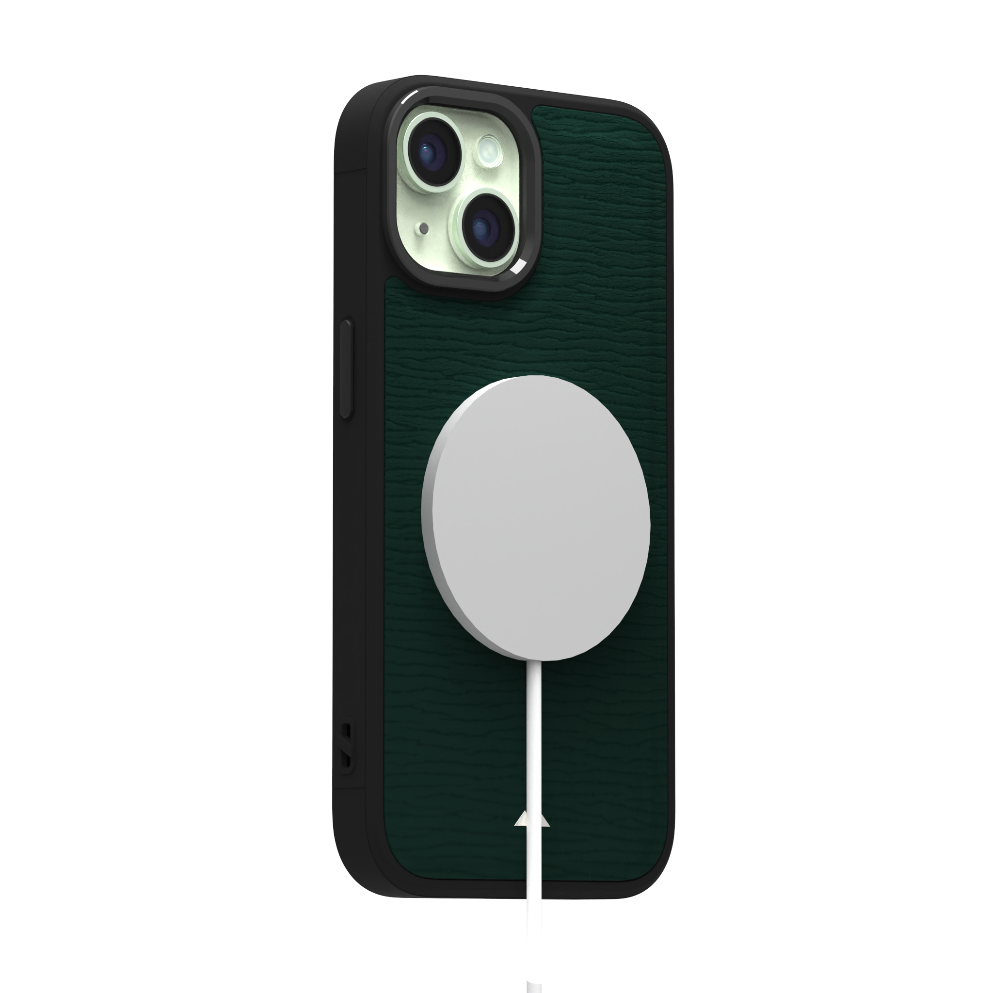 Forest Waves Leather Case Cover for iPhone 15