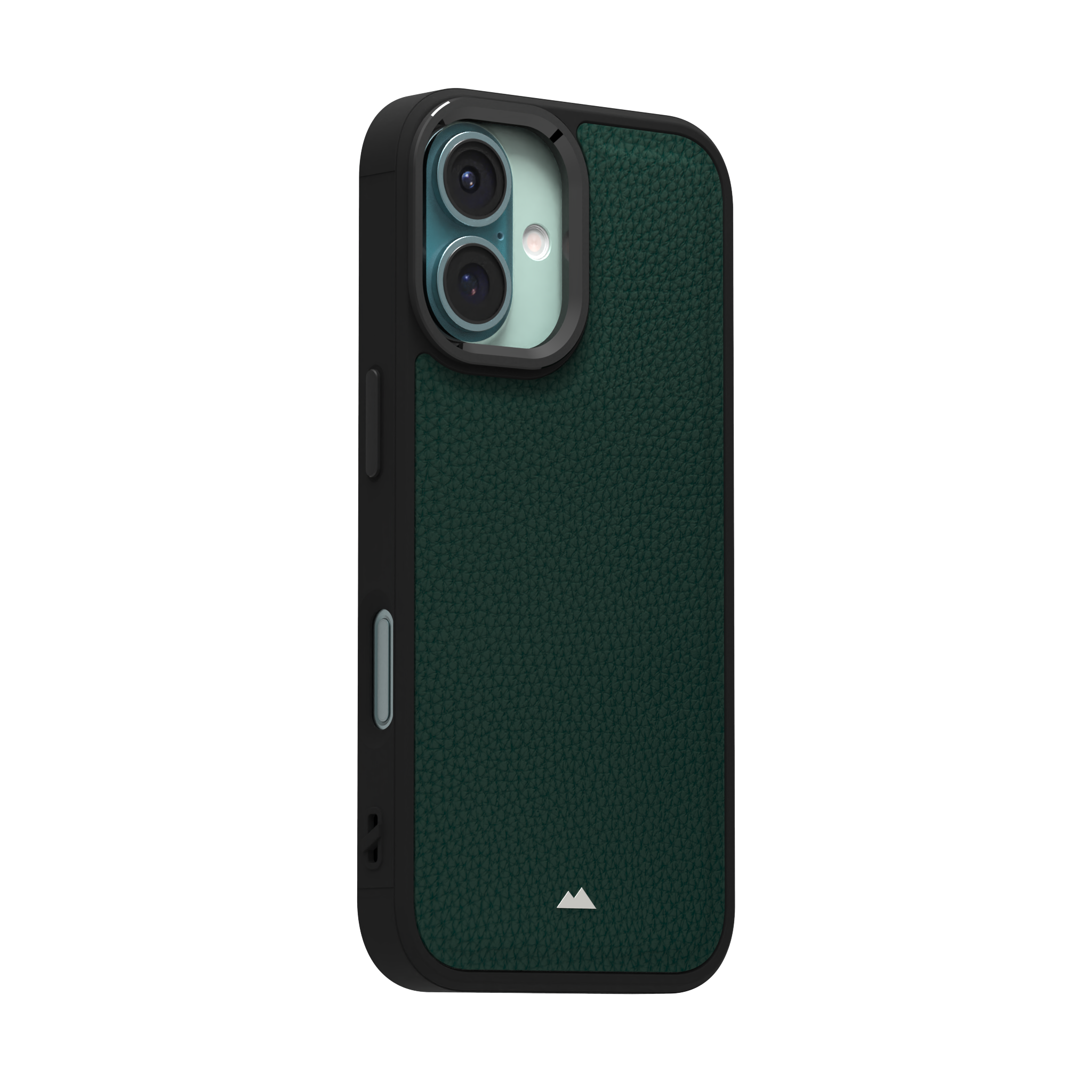 Dark Green Full Grain Leather Case Cover for iPhone 16