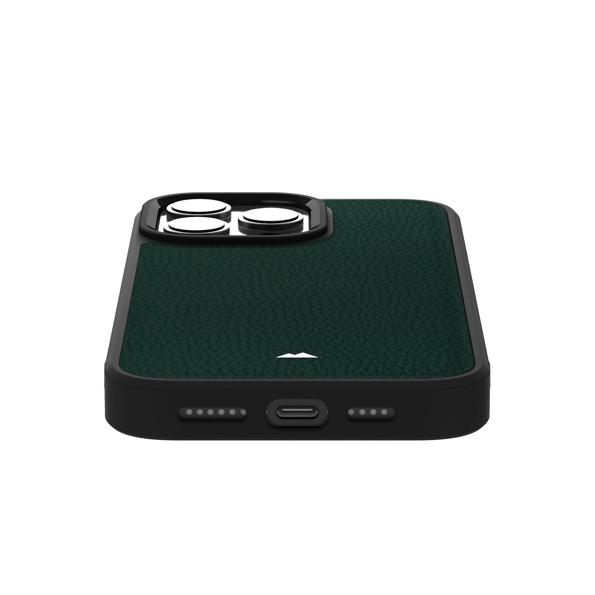 Dark Green Full Grain Leather Case Cover for iPhone 16 Pro Max