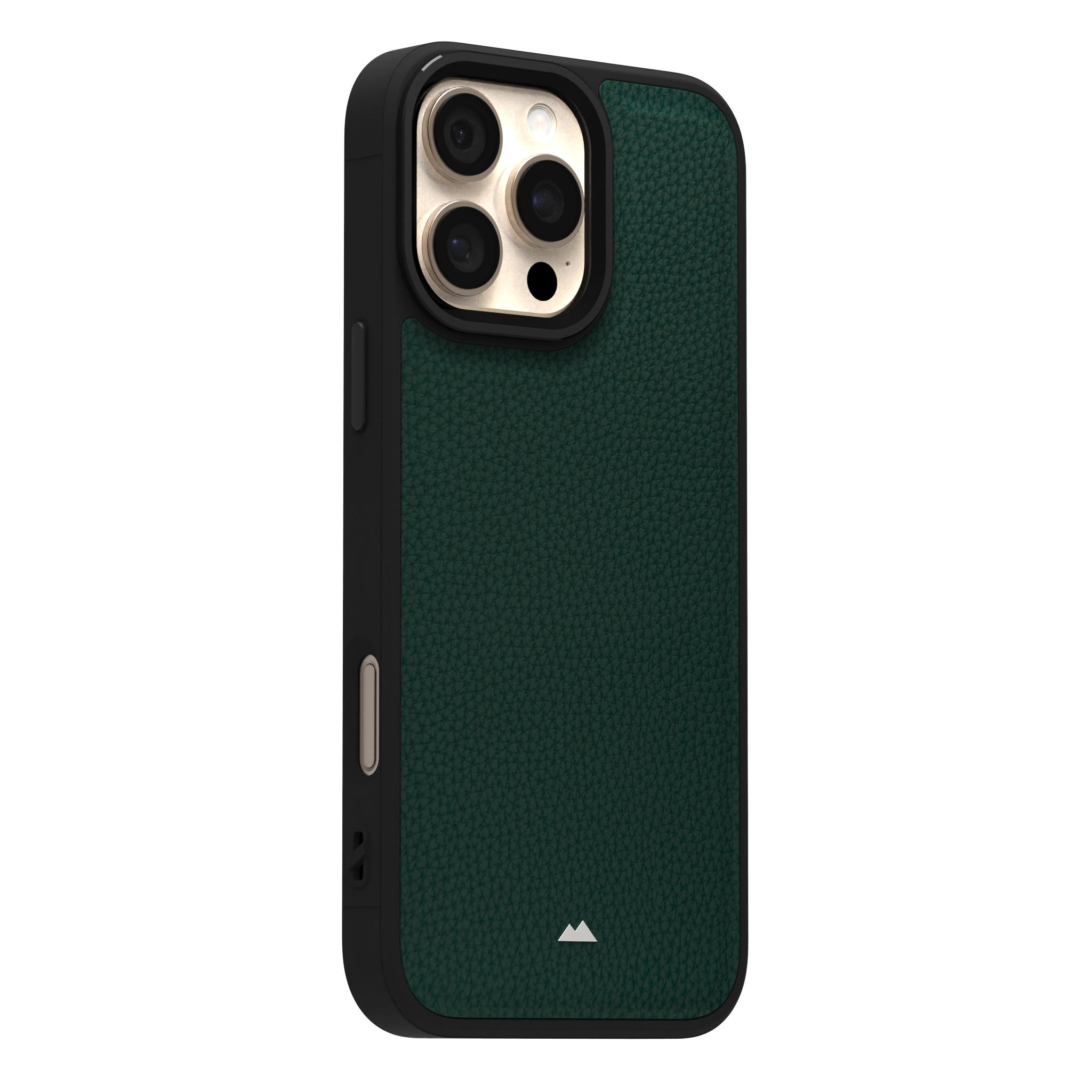 Dark Green Full Grain Leather Case Cover for iPhone 16 Pro Max
