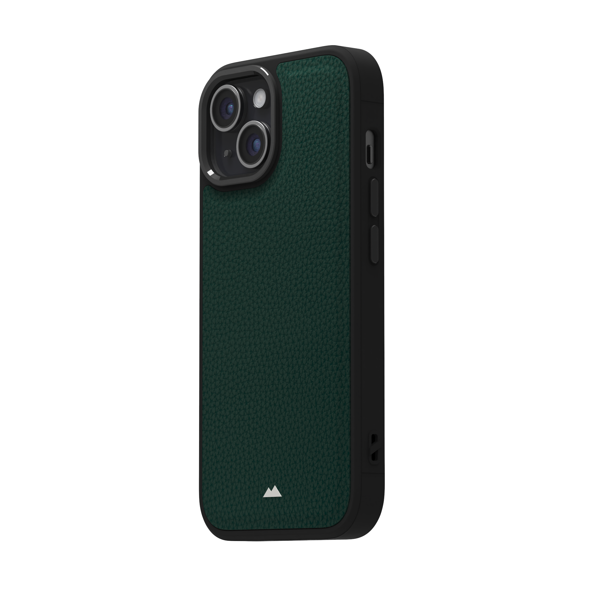 Dark Green Full Grain Leather Case Cover for iPhone 15