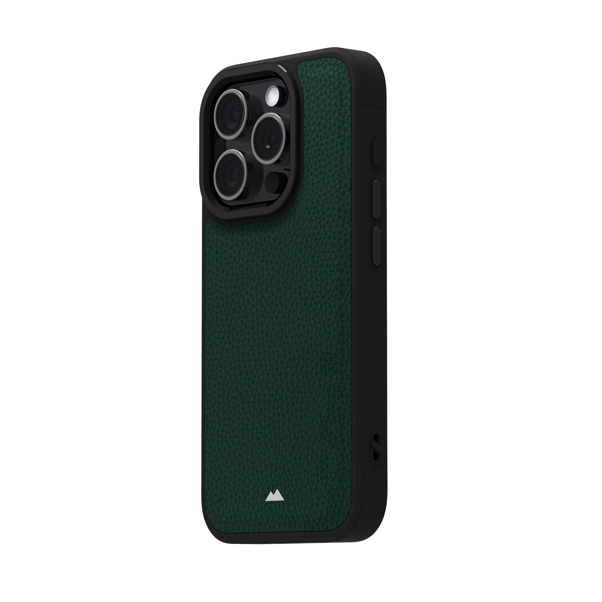 Dark Green Full Grain Leather Case Cover for iPhone 15 Pro