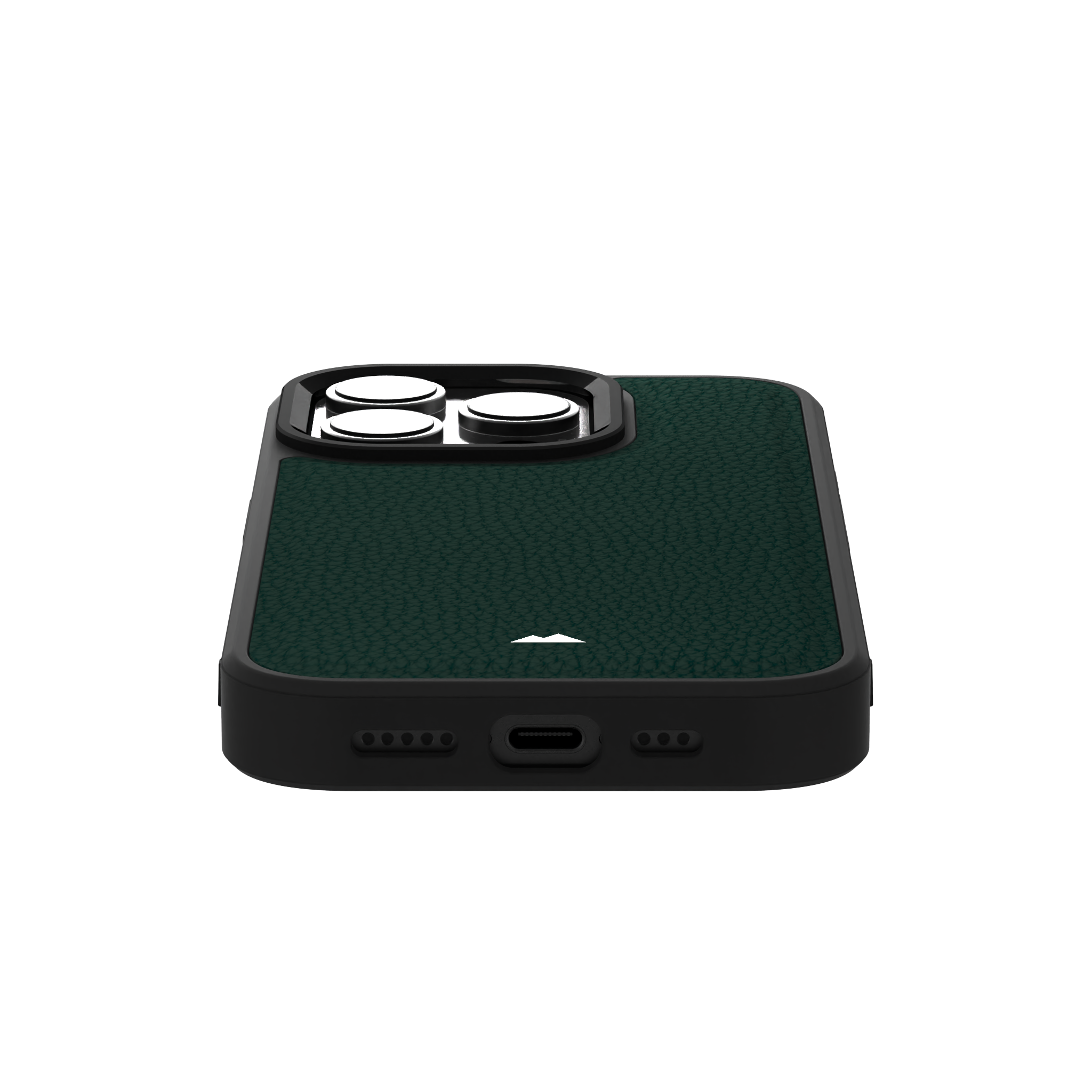 Dark Green Full Grain Leather Case Cover for iPhone 16 Pro