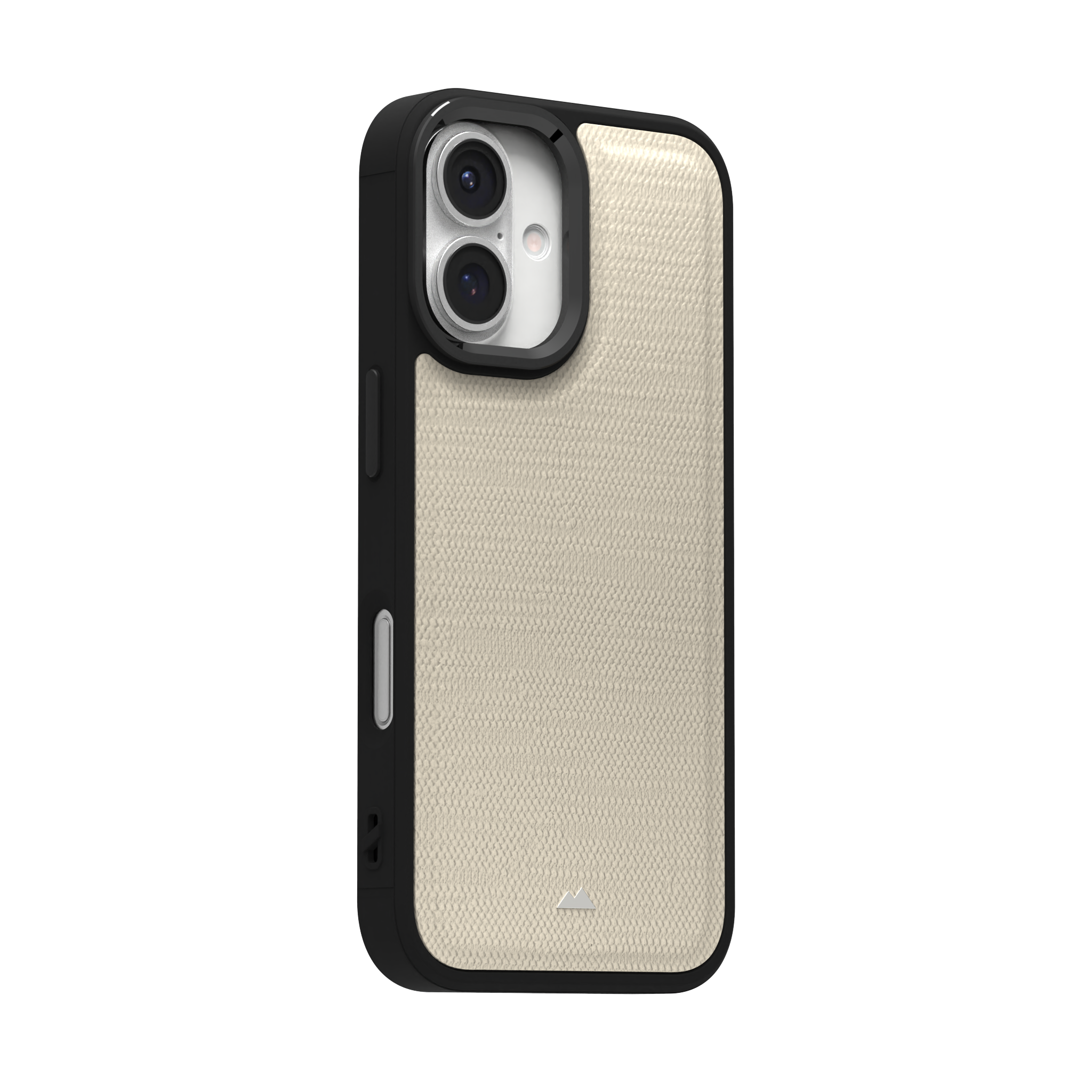 Cream Striped Leather Case Cover for iPhone 16