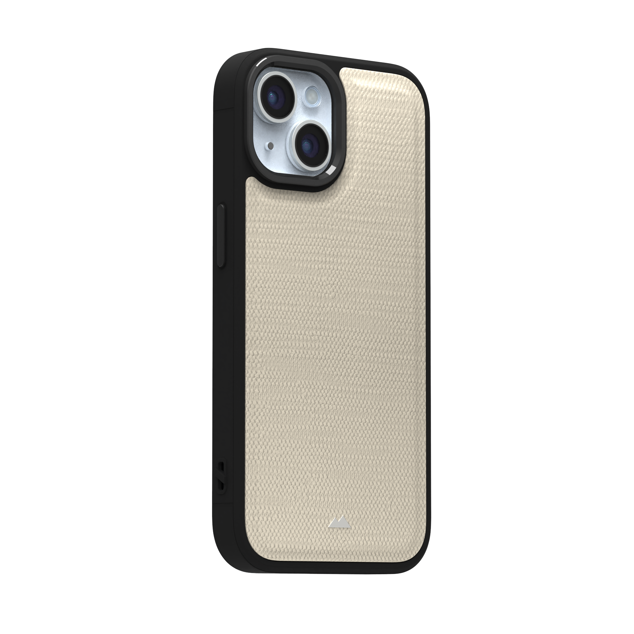 Cream Striped Leather Case Cover for iPhone 15