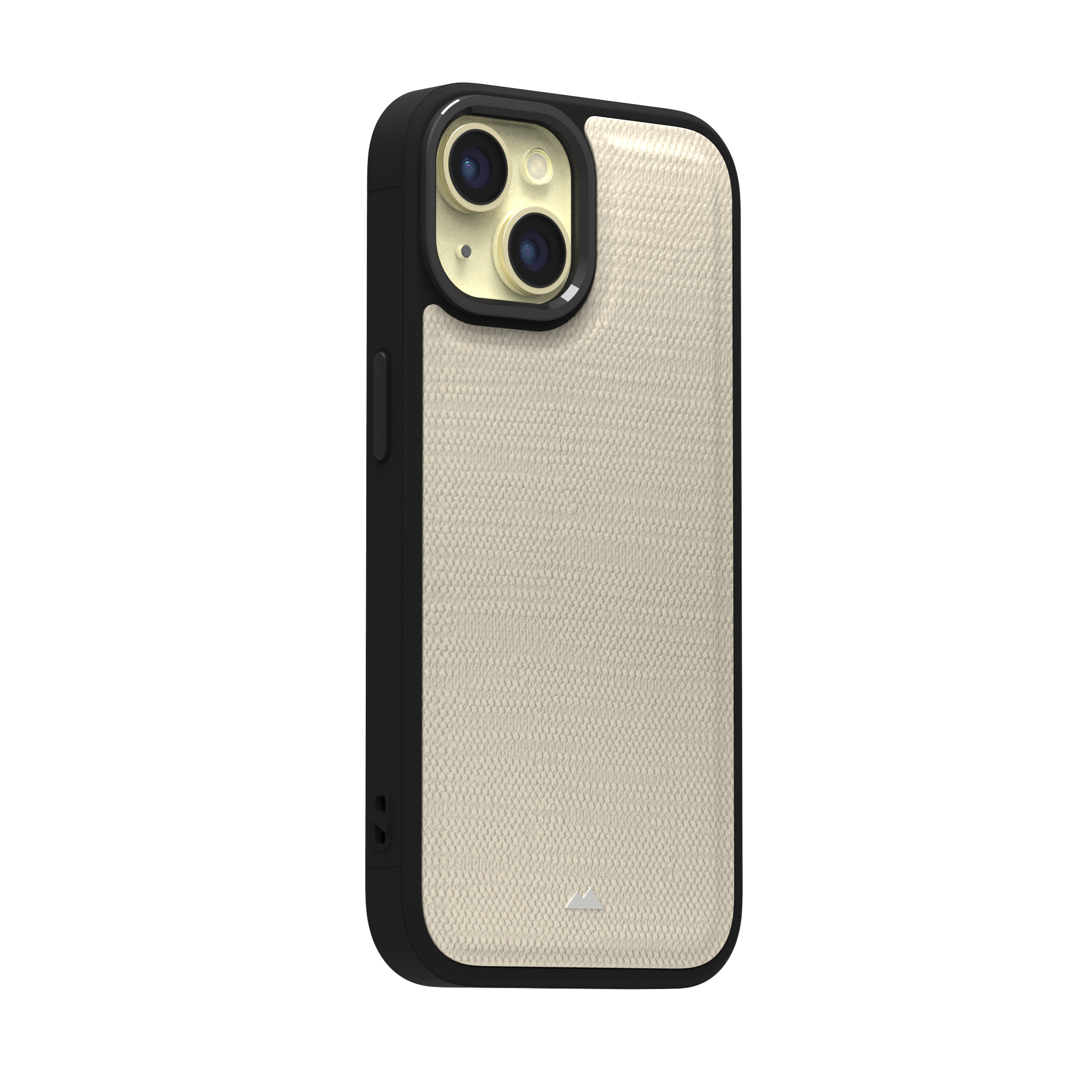 Cream Striped Leather Case Cover for iPhone 15
