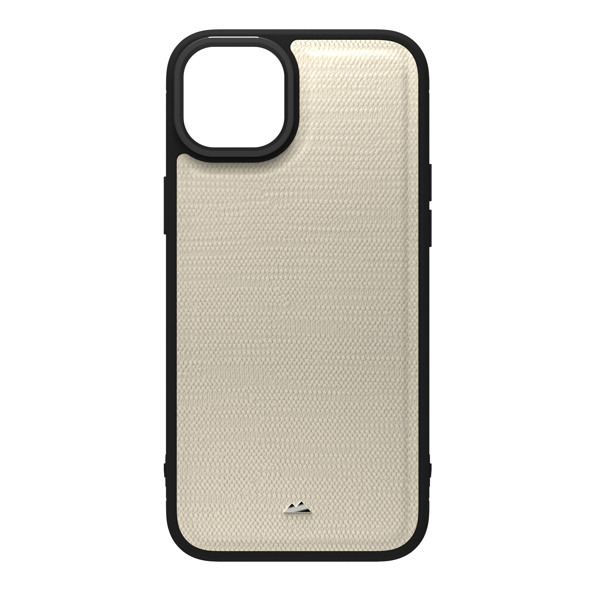 Cream Striped Leather Case Cover for iPhone 15 Plus