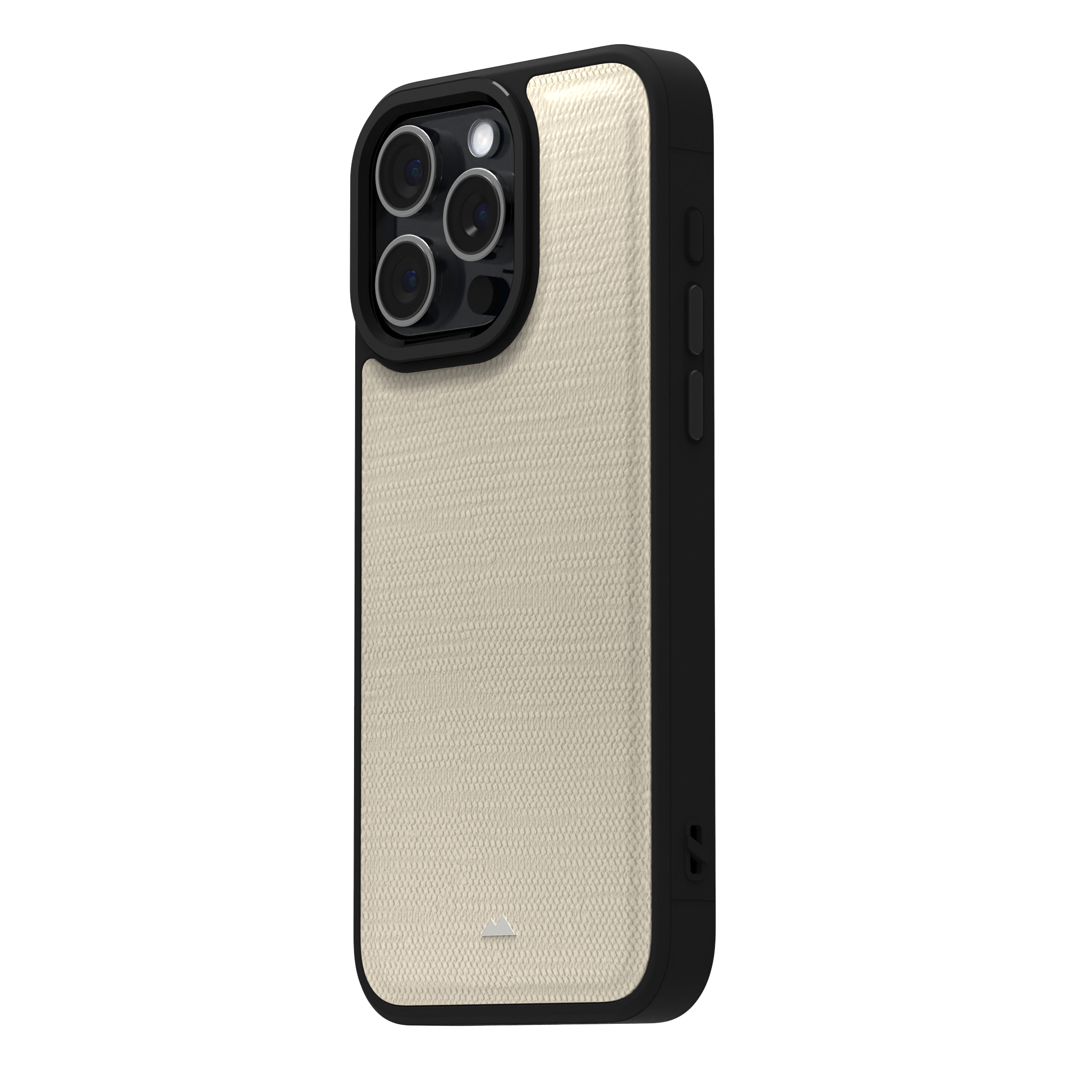 Cream Striped Leather Case Cover for iPhone 15 Pro Max