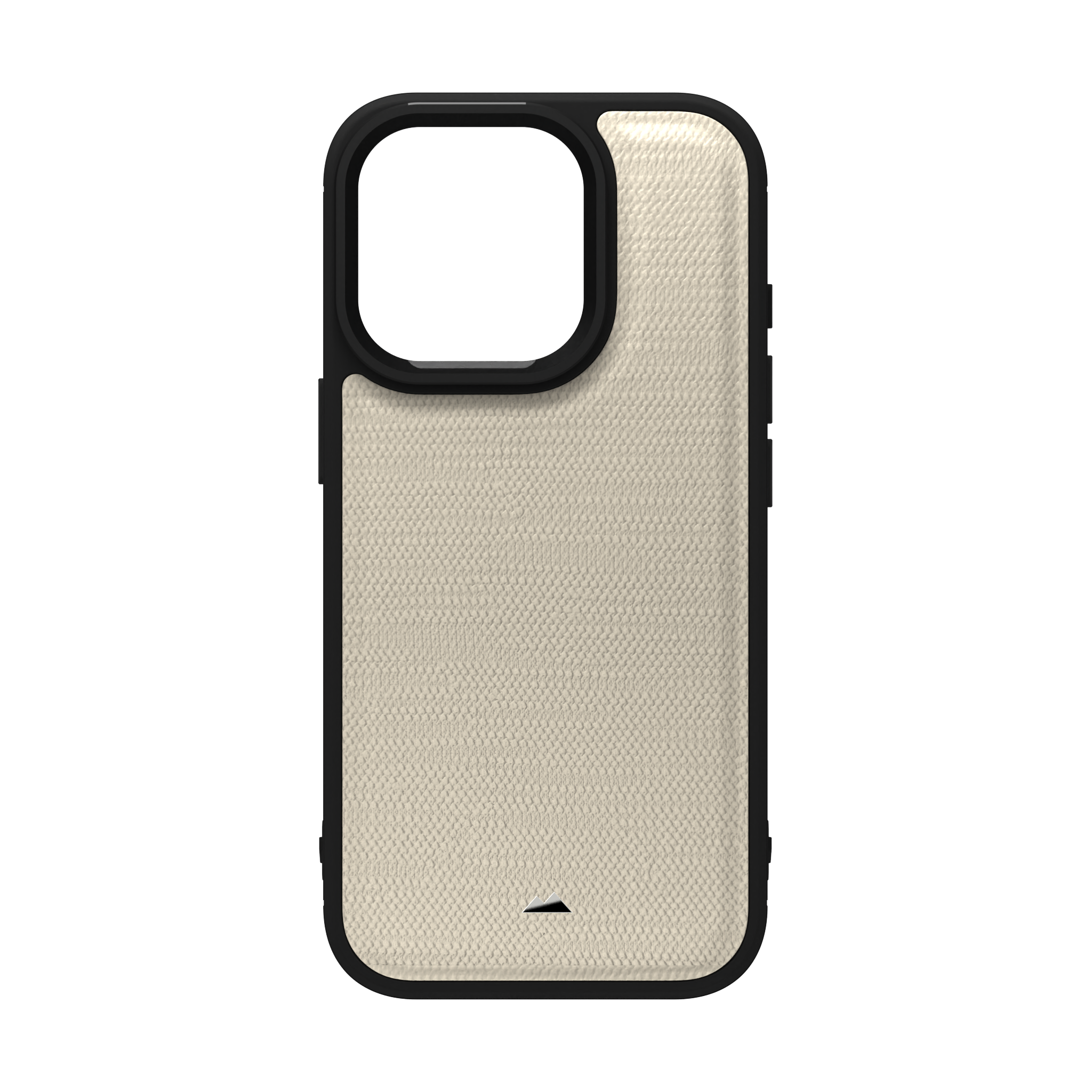 Cream Striped Leather Case Cover for iPhone 16 Pro
