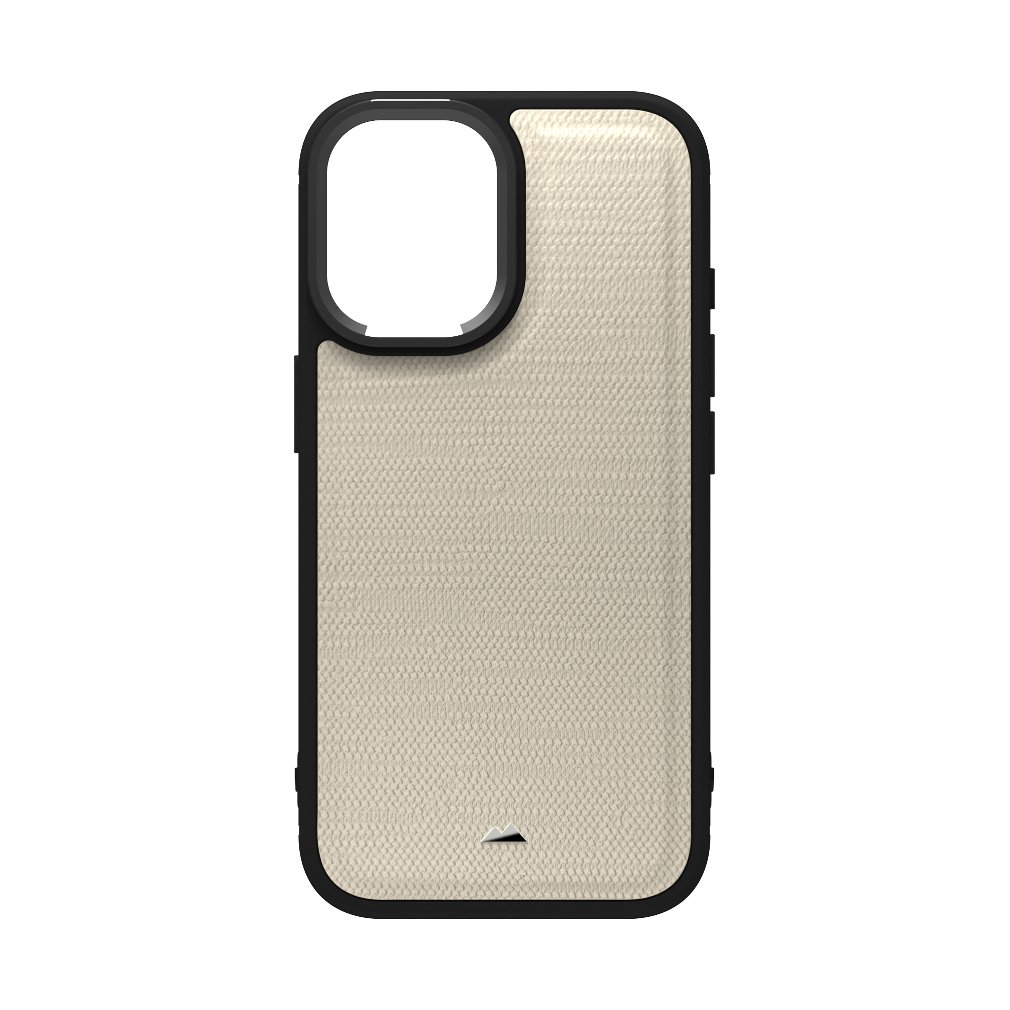 Cream Striped Leather Case Cover for iPhone 16