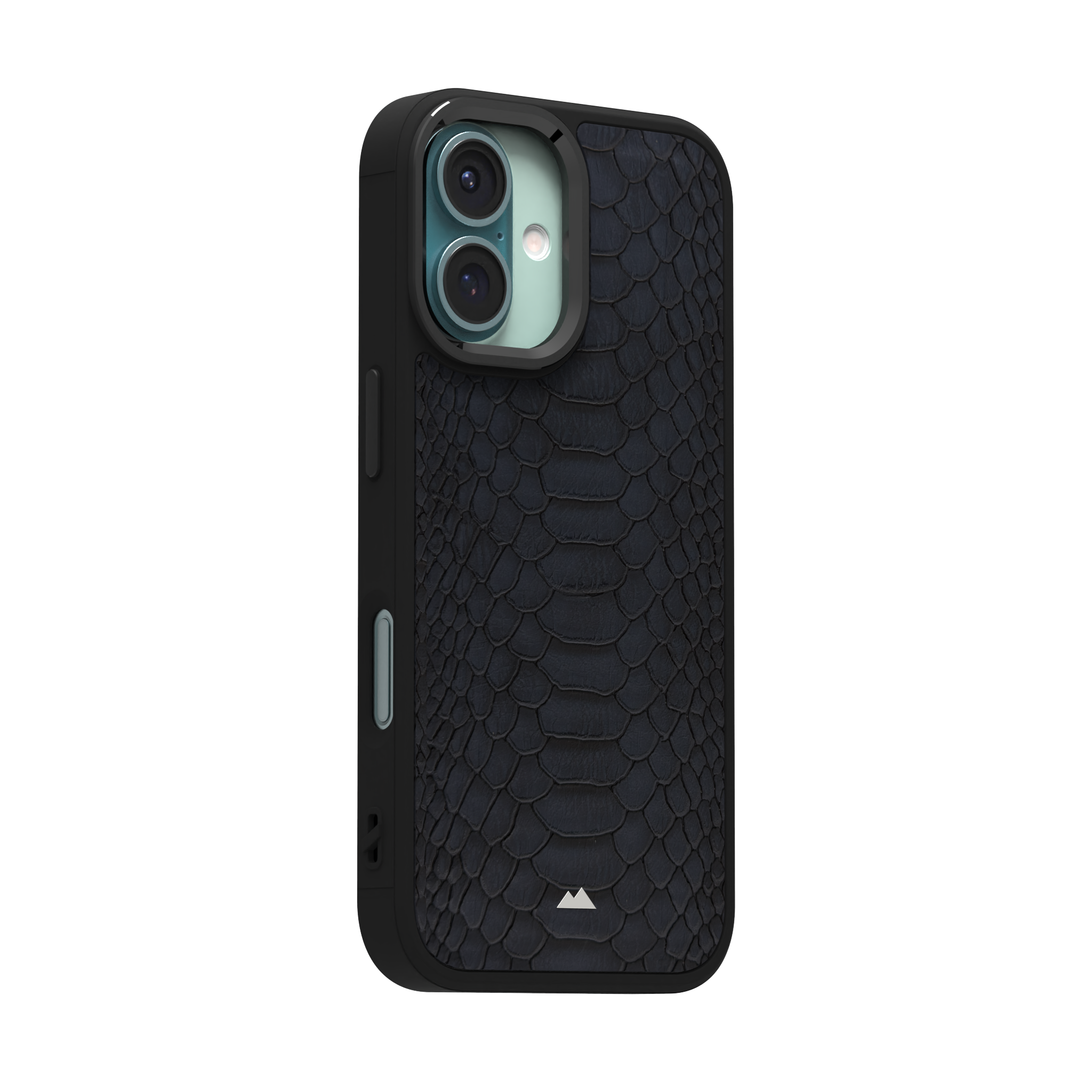 Blue Python Leather Case Cover for iPhone 16