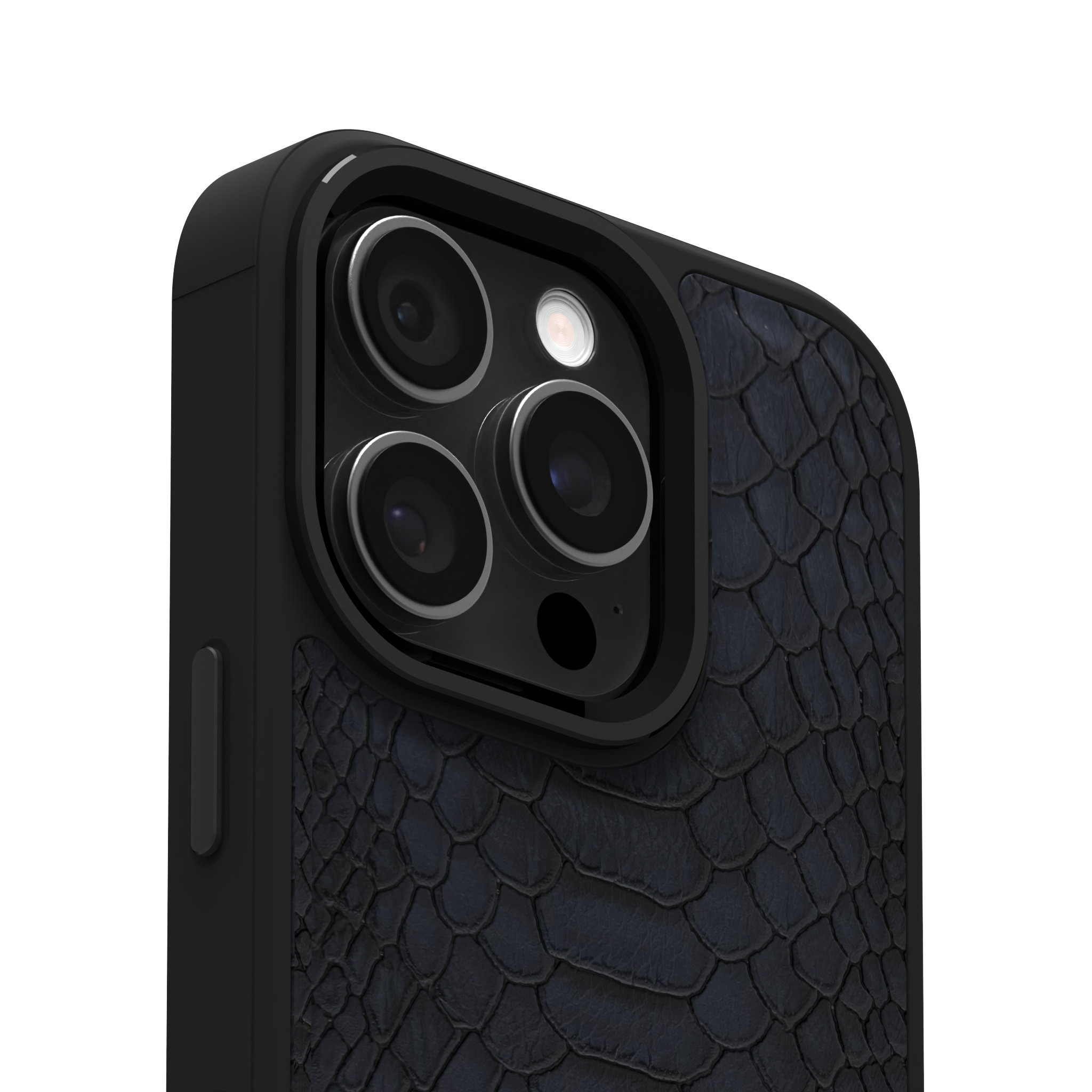 Blue Python Leather Case Cover for iPhone 16 Pro