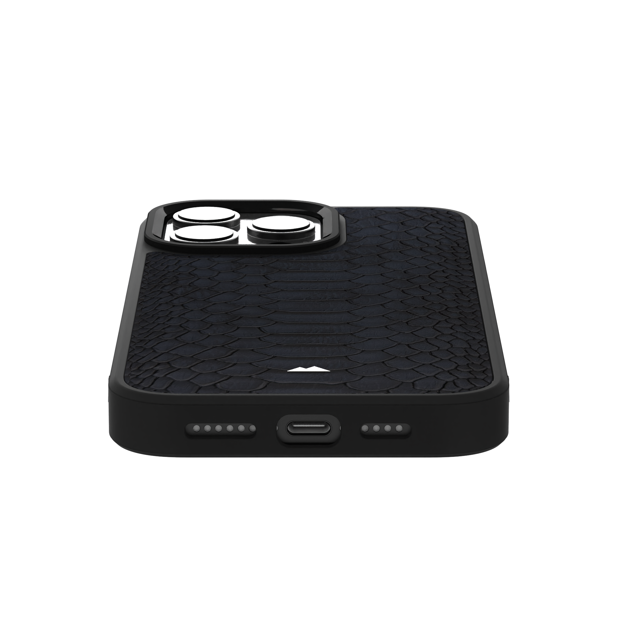 Blue Python Leather Case Cover for iPhone 16 Pro Max