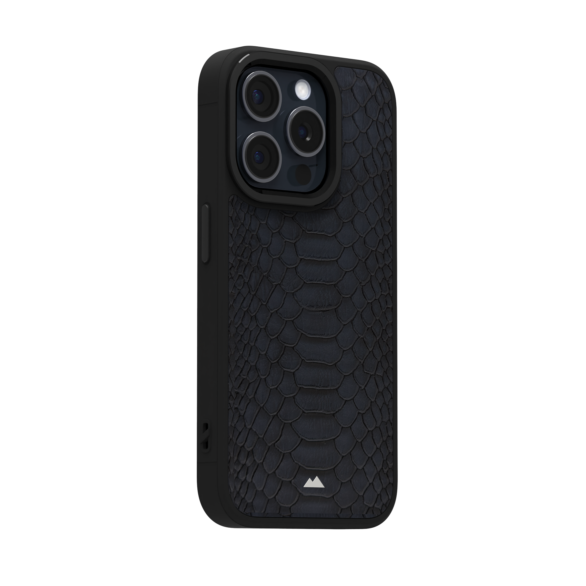 Blue Python Leather Case Cover for iPhone 15 Pro