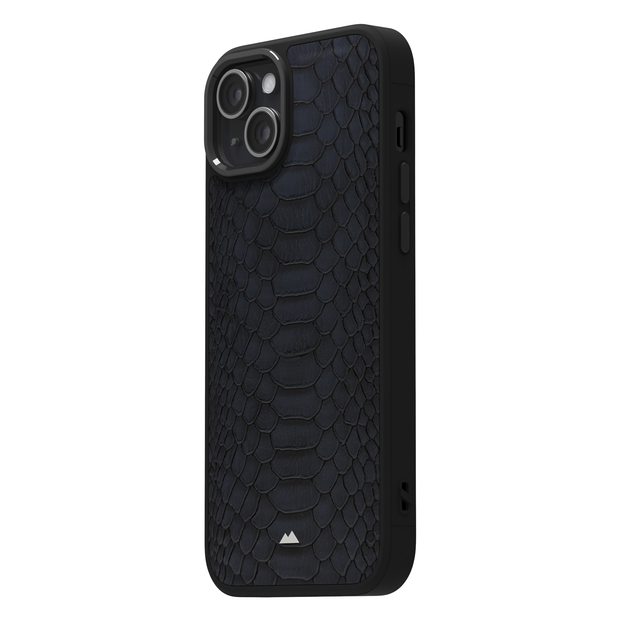 Blue Python Leather Case Cover for iPhone 15 Plus