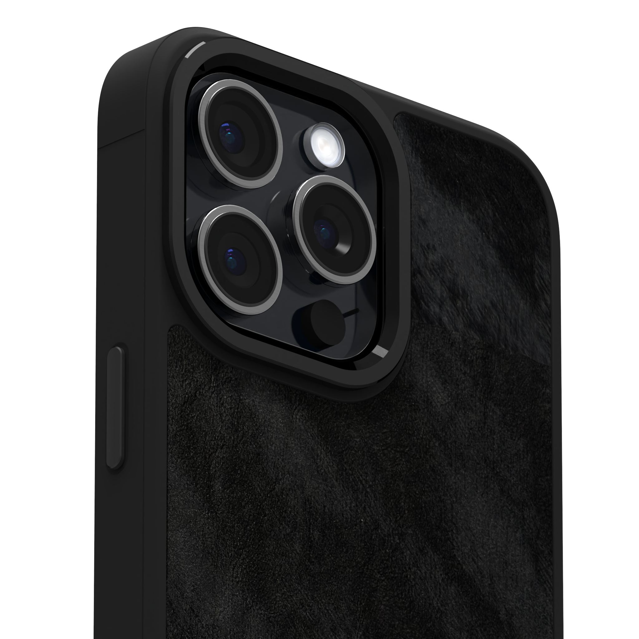 Black Frost Leather Case Cover for iPhone 15 Pro Max