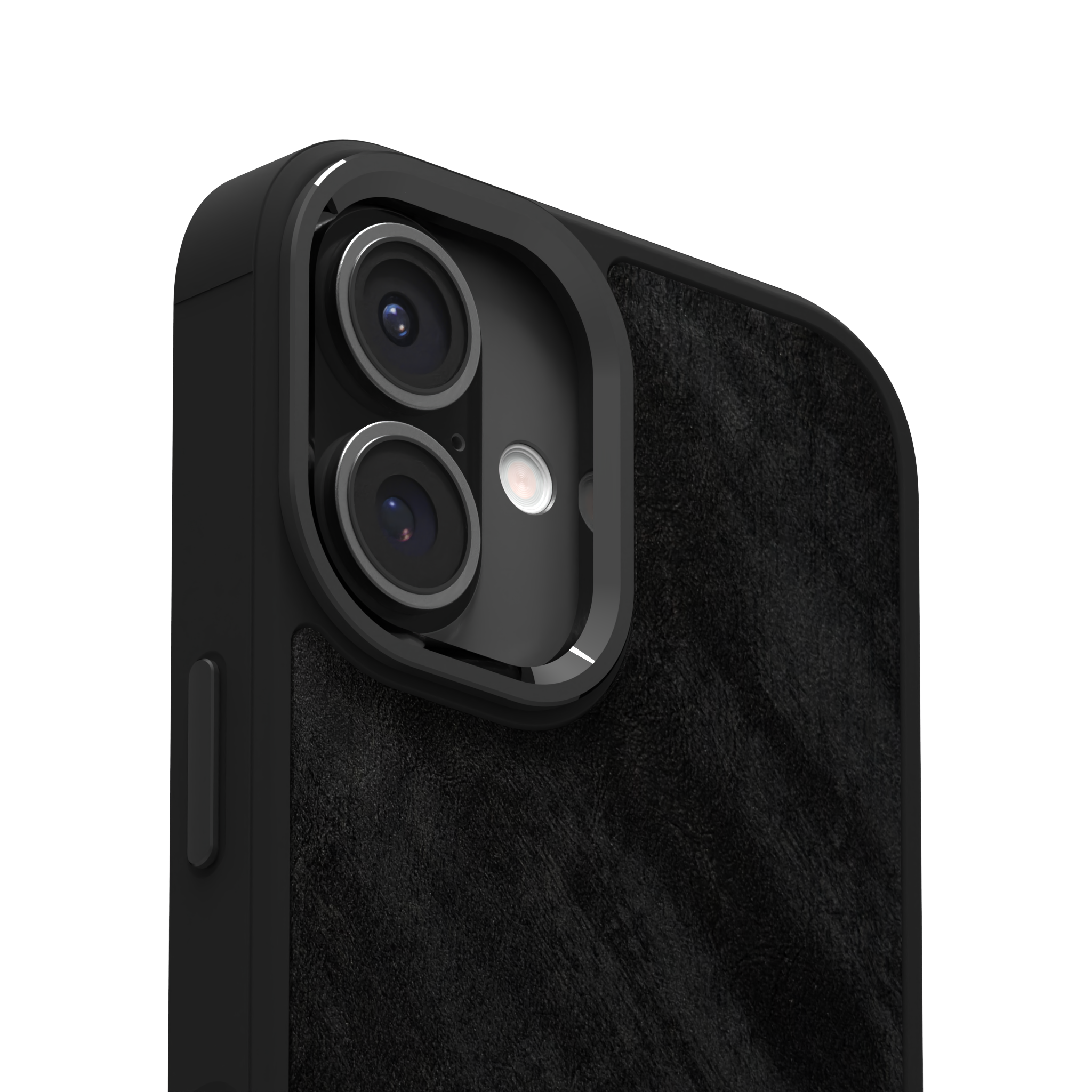 Black Frost Leather Case Cover for iPhone 16