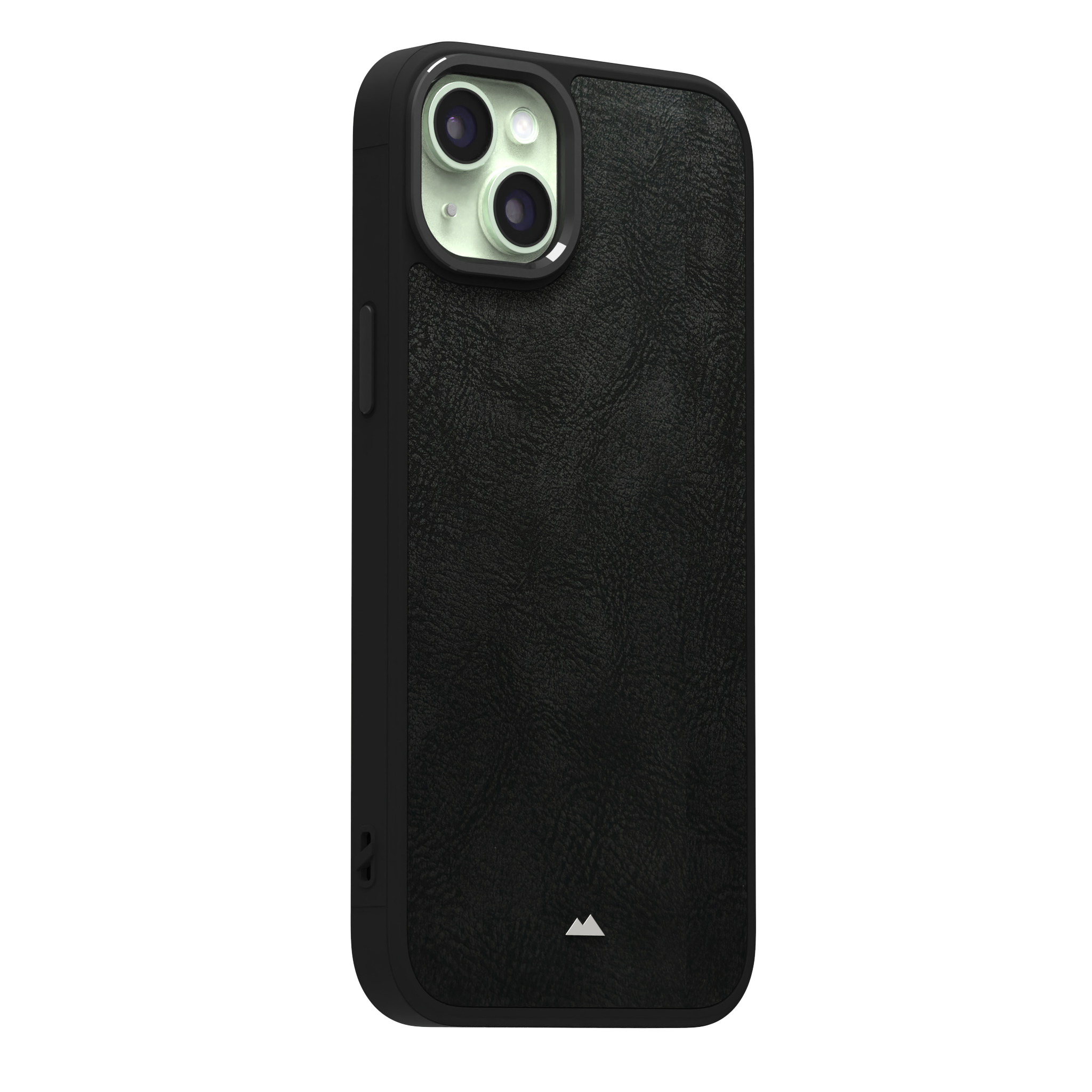 Shadowed Black Leather Case Cover for iPhone 15 Plus