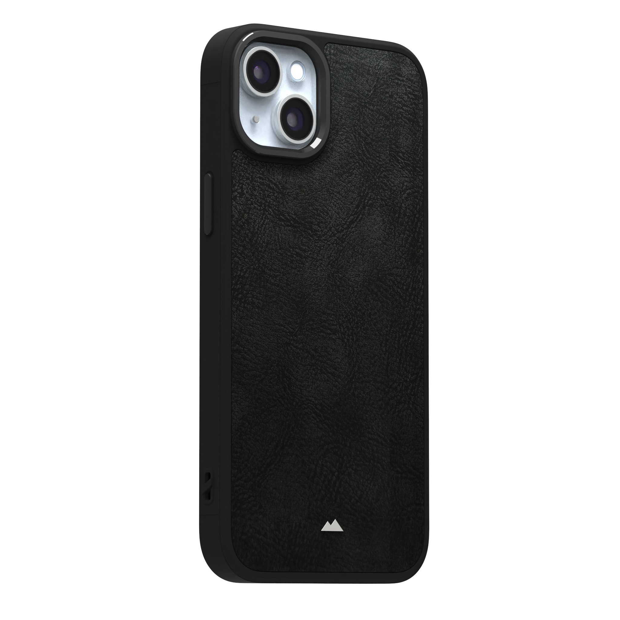 Shadowed Black Leather Case Cover for iPhone 15 Plus