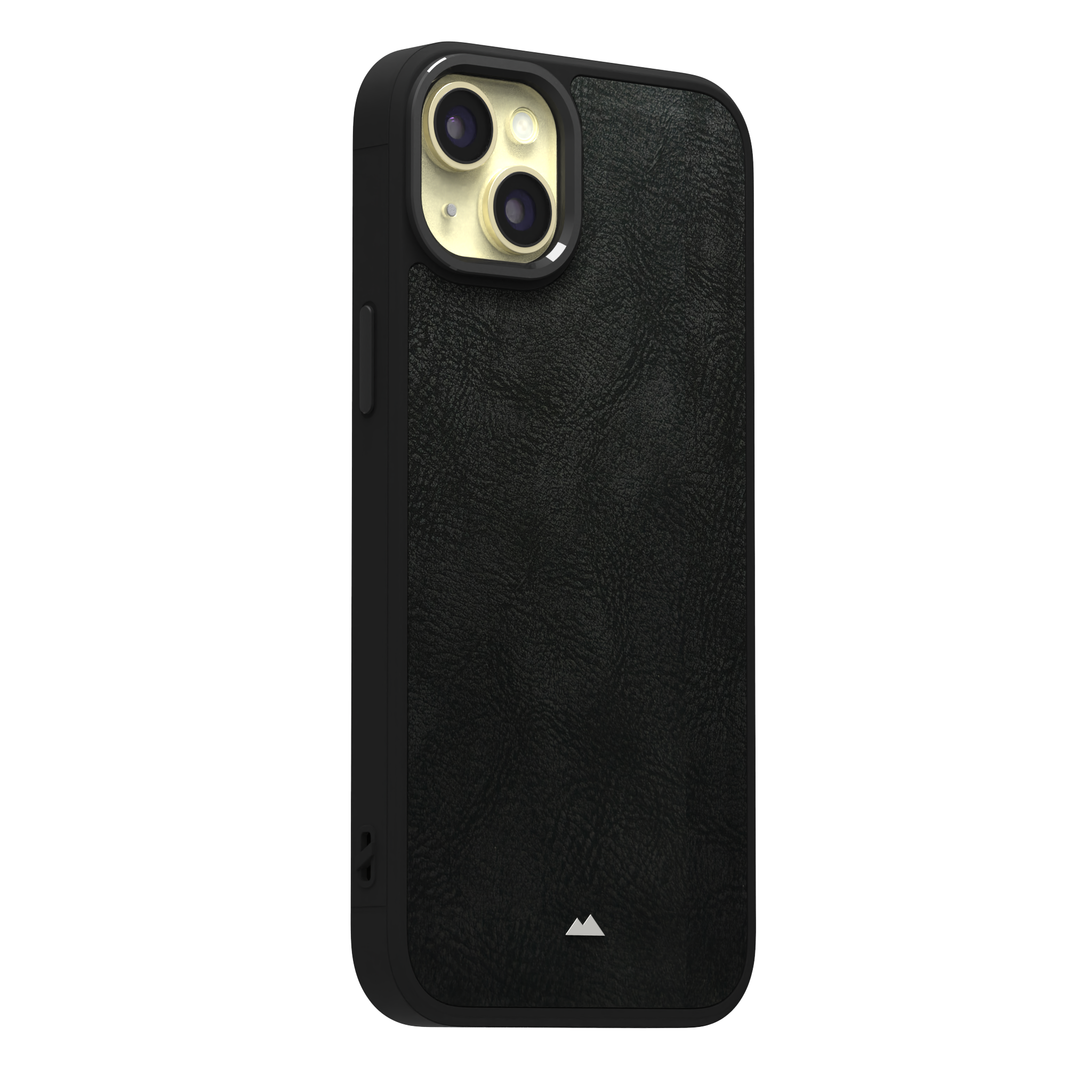 Shadowed Black Leather Case Cover for iPhone 15 Plus