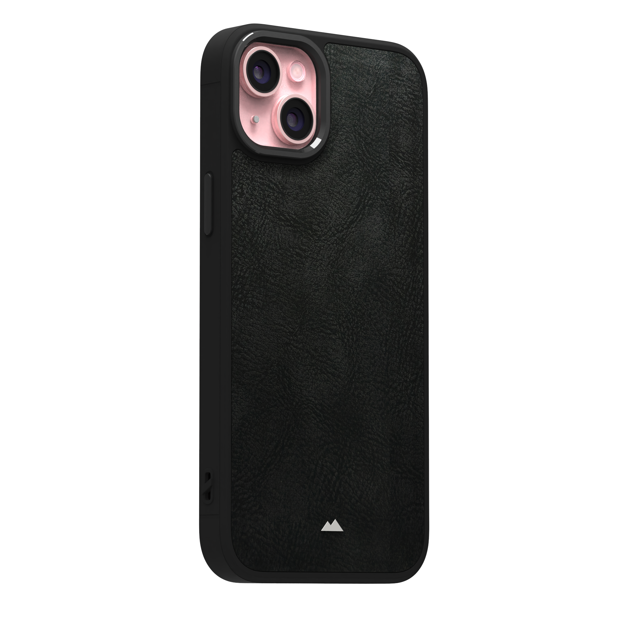 Shadowed Black Leather Case Cover for iPhone 15 Plus