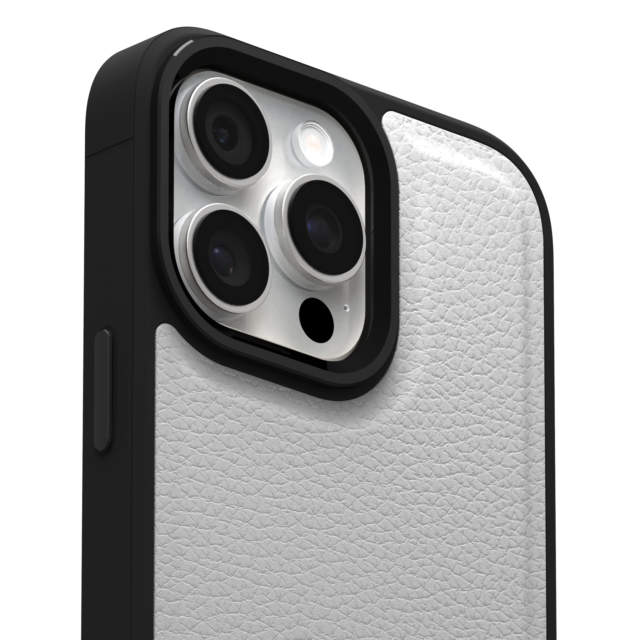 Snow Grain Leather Case Cover for iPhone 16 Pro Max