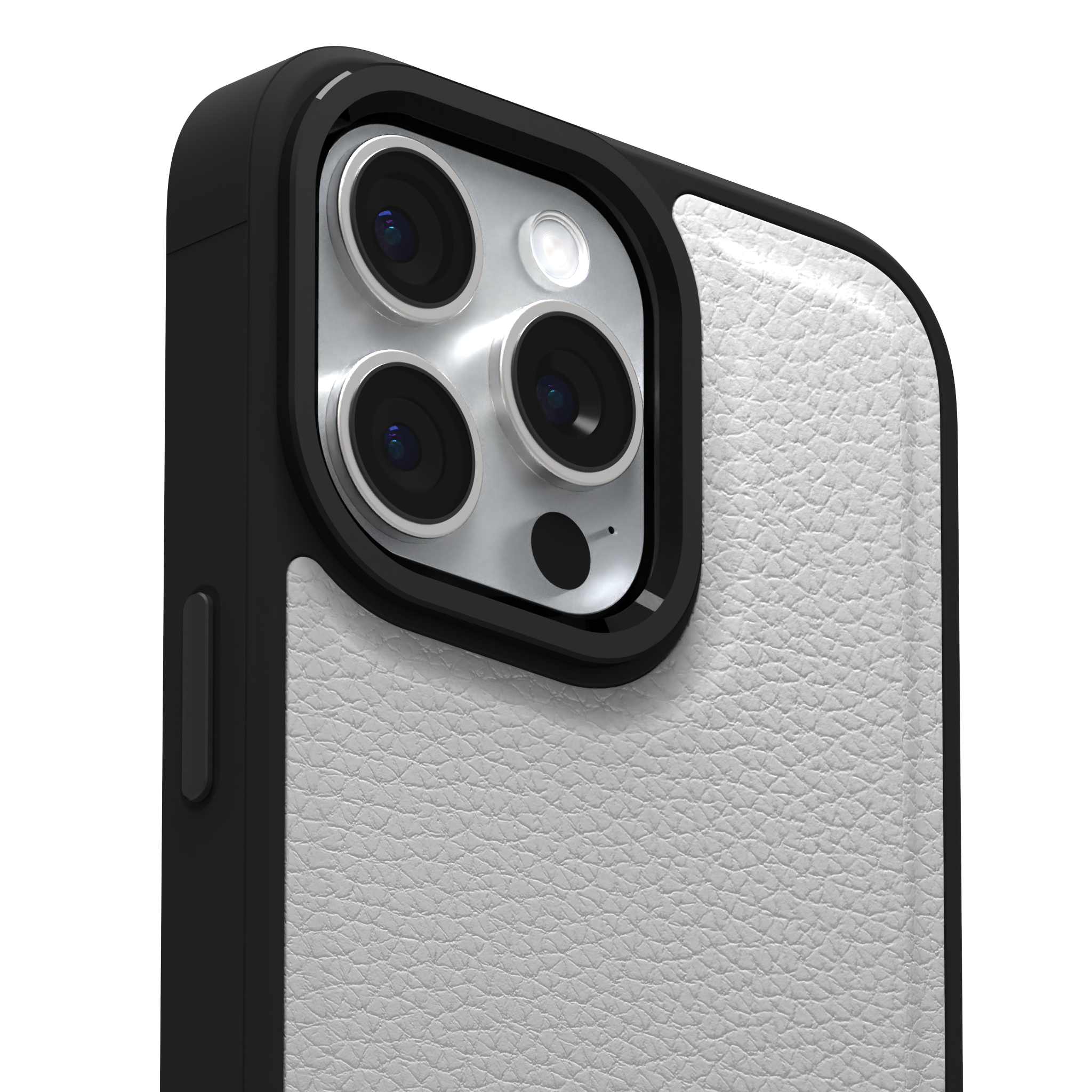 Snow Grain Leather Case Cover for iPhone 15 Pro Max