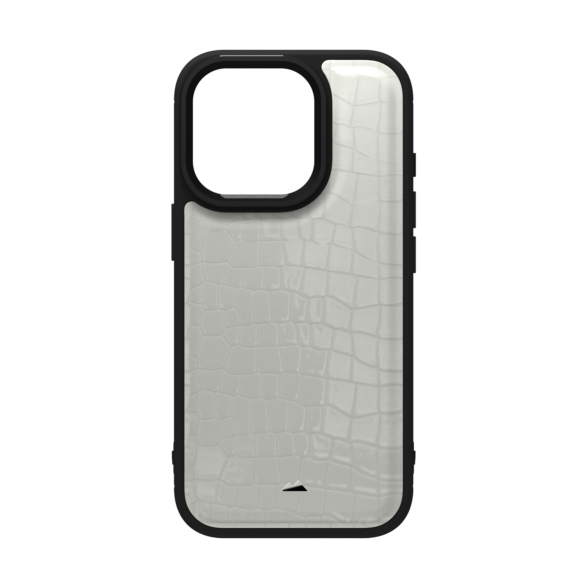 Patent White Python Leather Case Cover for iPhone 16 Pro