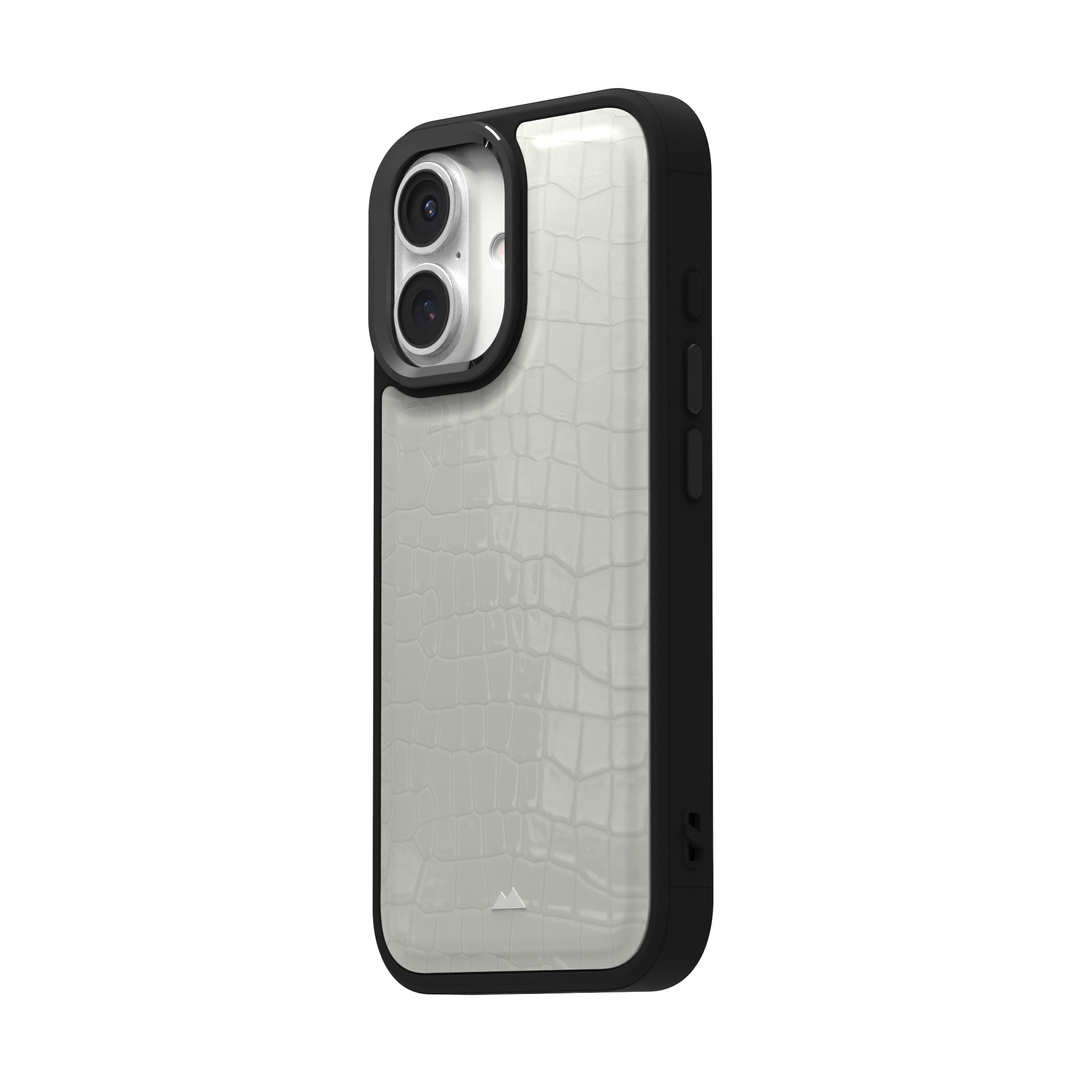 Patent White Python Leather Case Cover for iPhone 16