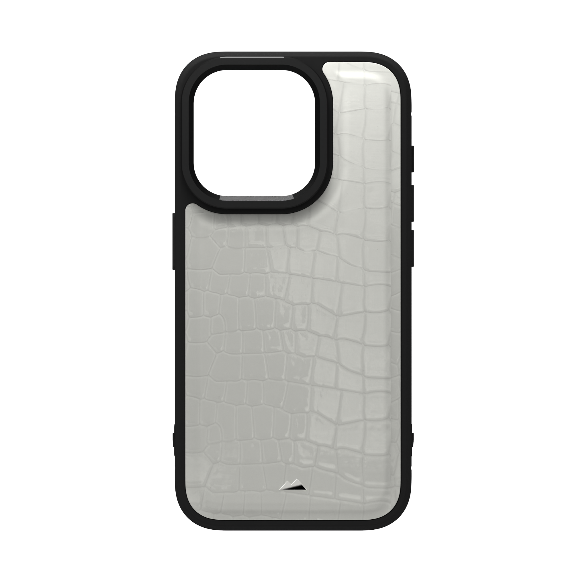 Patent White Python Leather Case Cover for iPhone 15 Pro