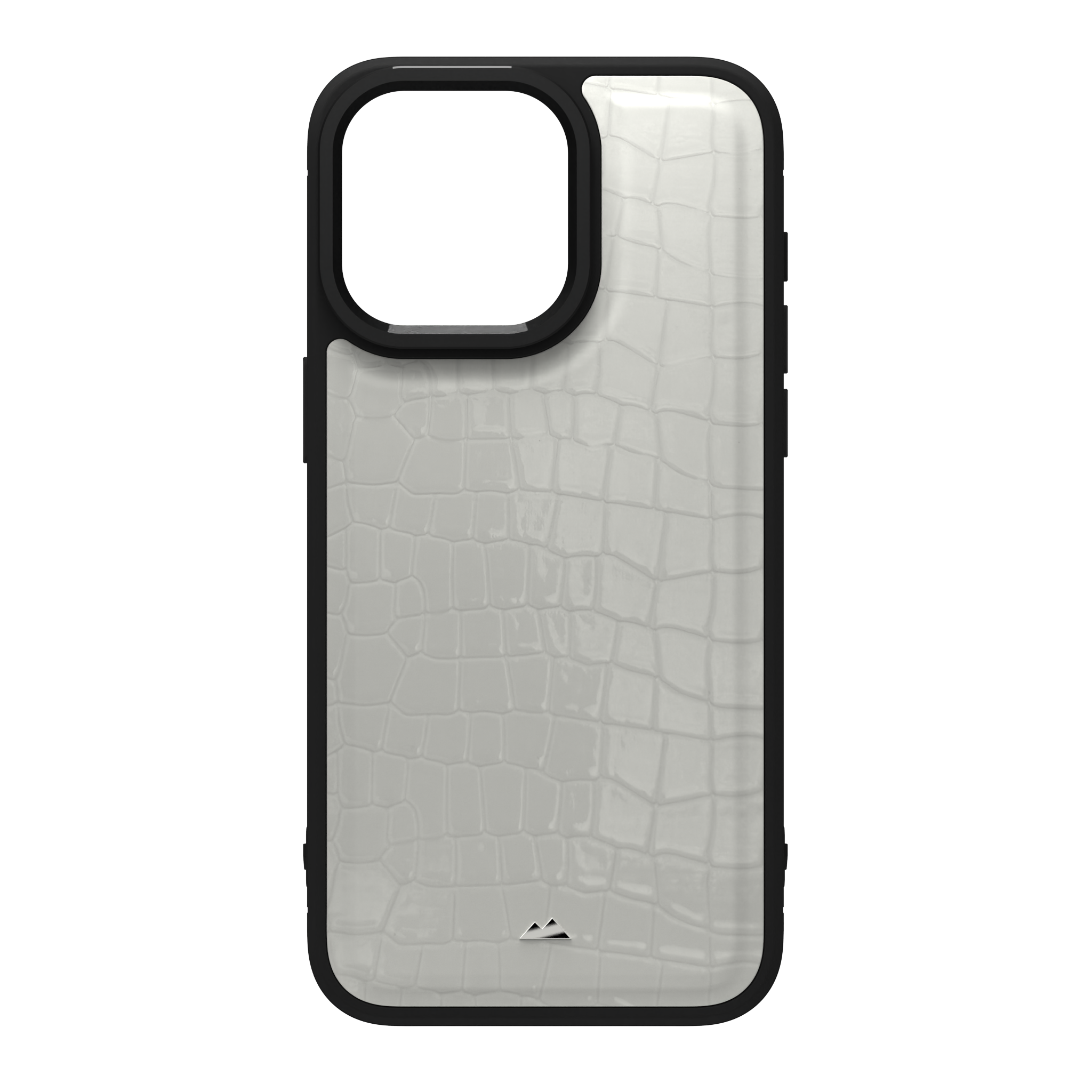 Patent White Python Leather Case Cover for iPhone 15 Pro Max