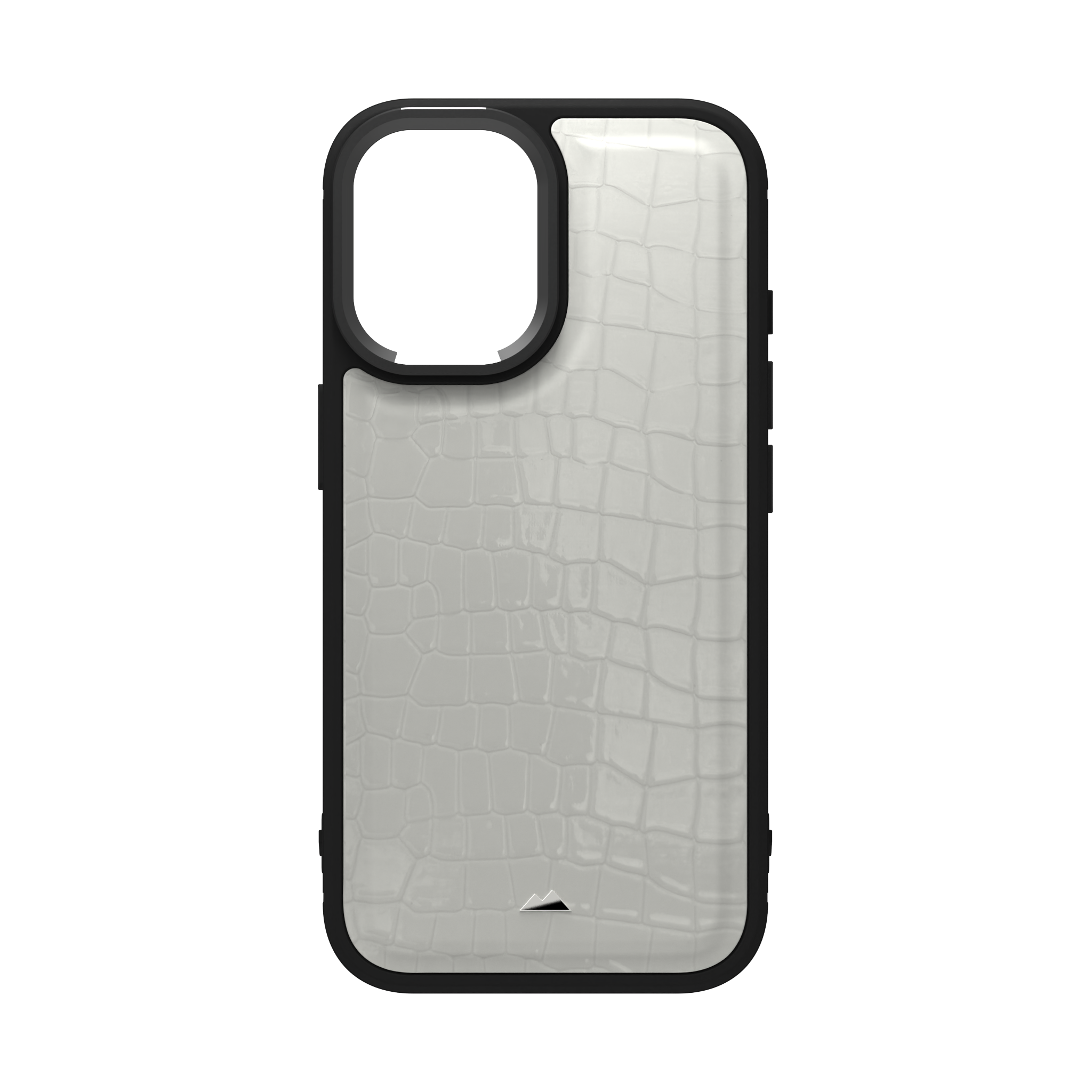 Patent White Python Leather Case Cover for iPhone 16