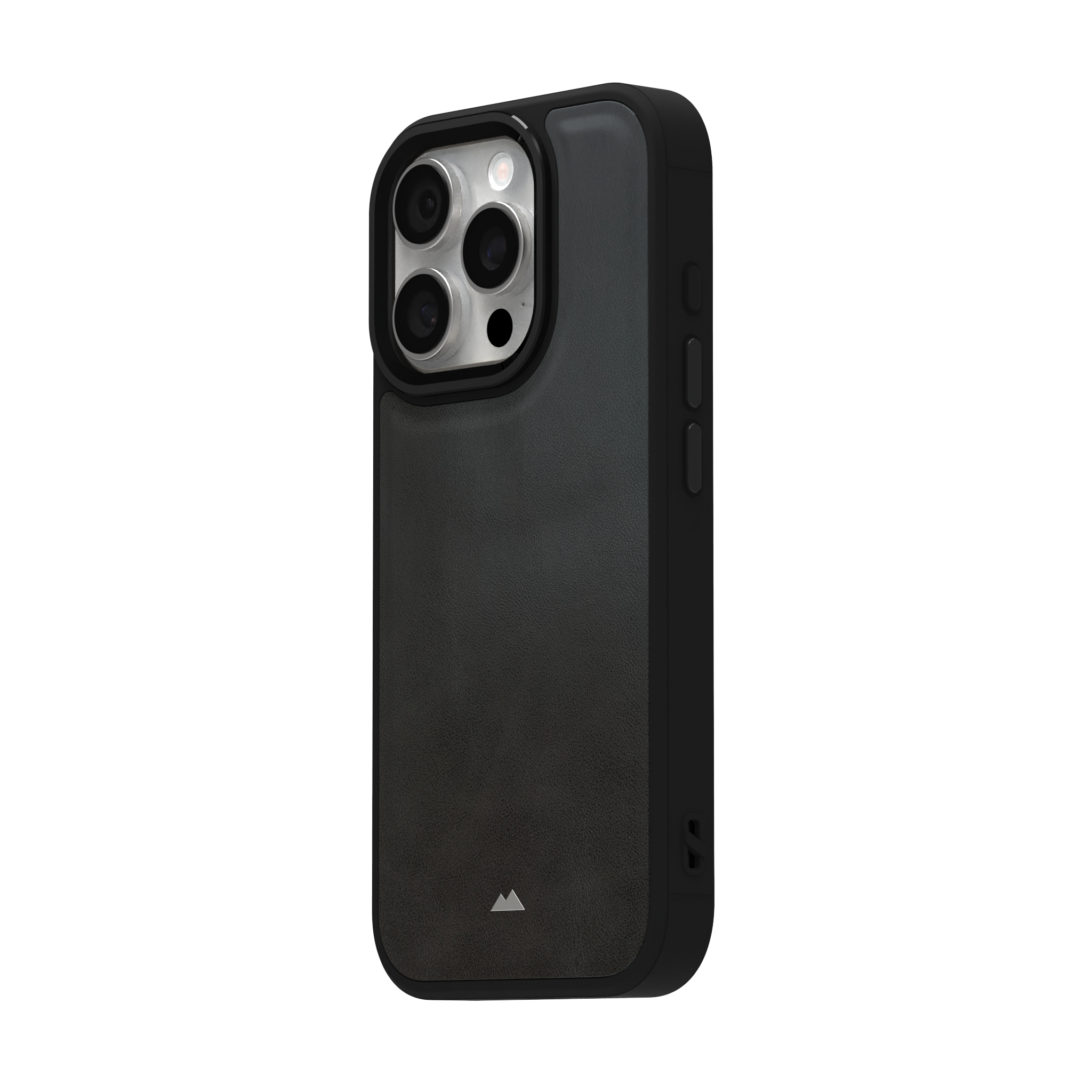 Smudged Grey Leather Case Cover for iPhone 16 Pro