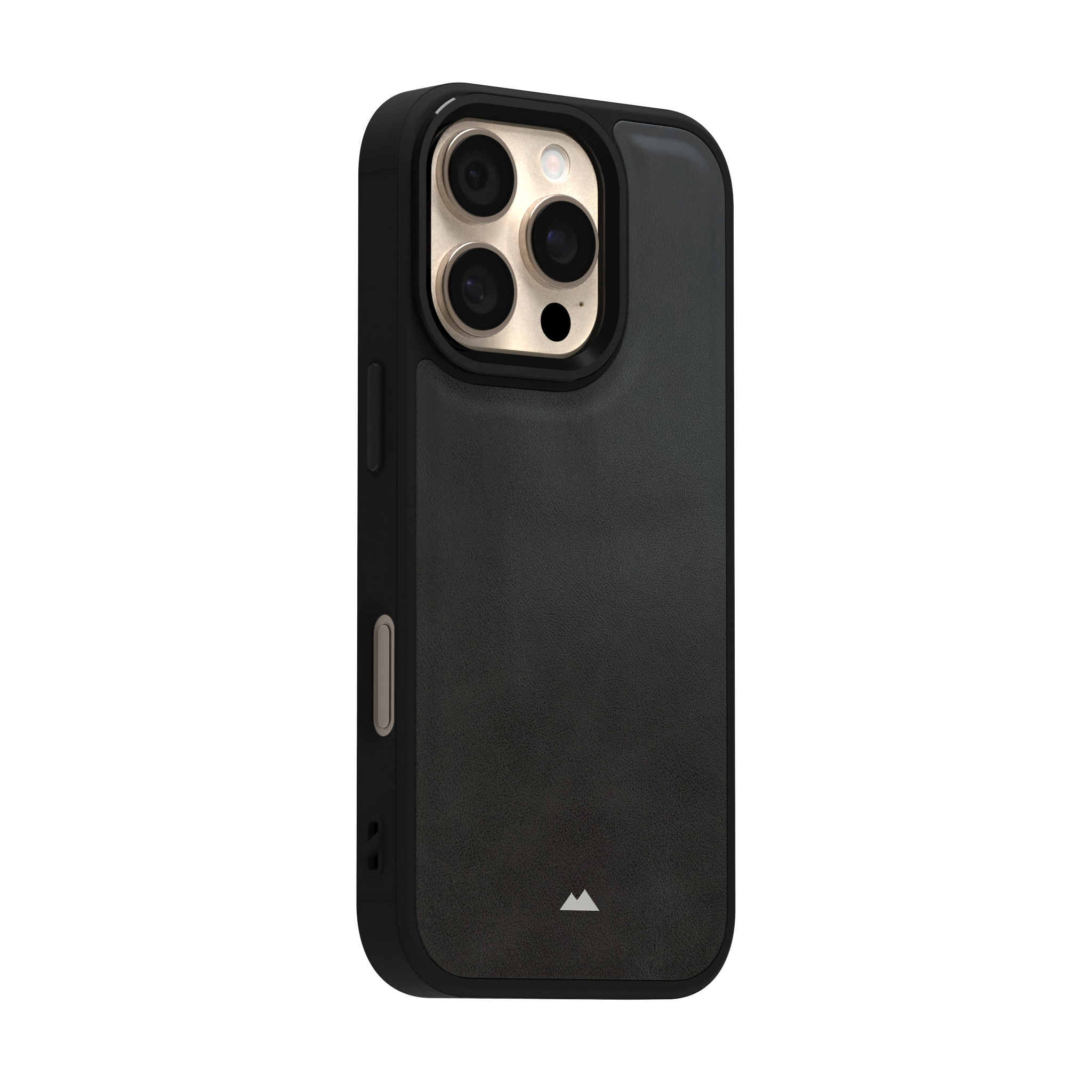 Smudged Grey Leather Case Cover for iPhone 16 Pro