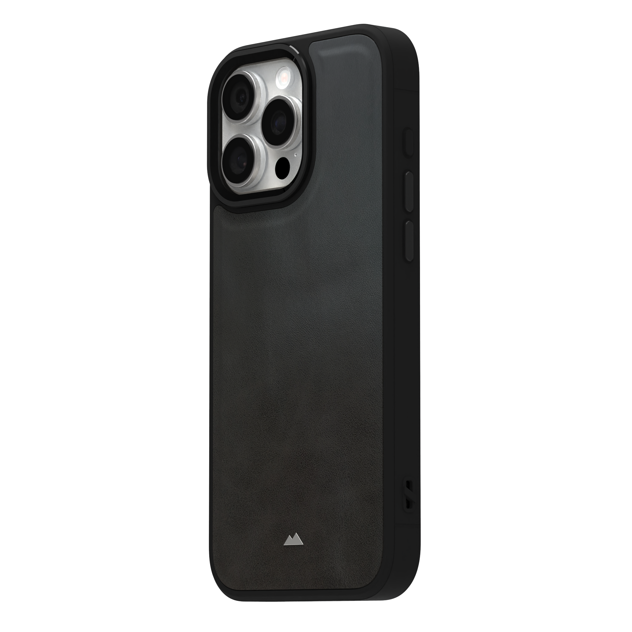 Smudged Grey Leather Case Cover for iPhone 16 Pro Max