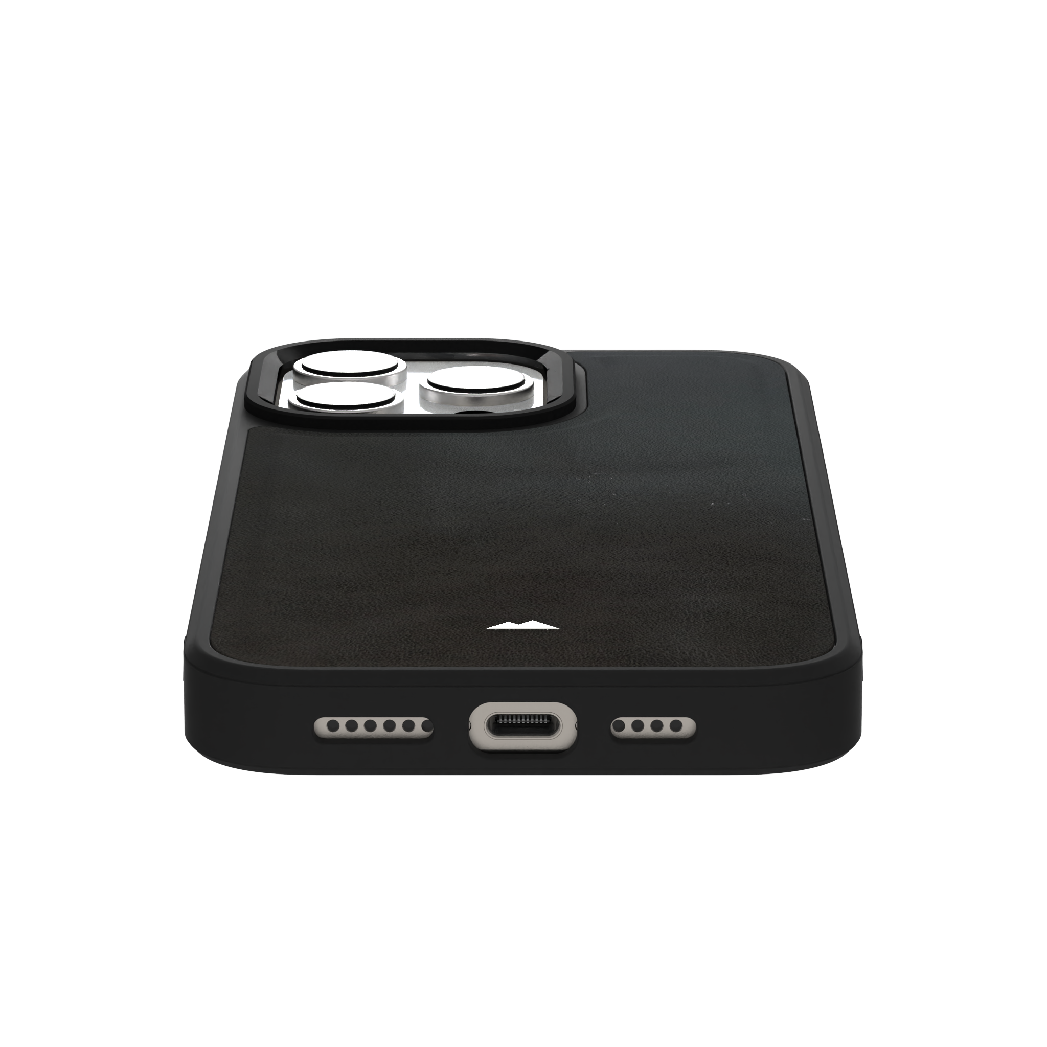 Smudged Grey Leather Case Cover for iPhone 16 Pro Max