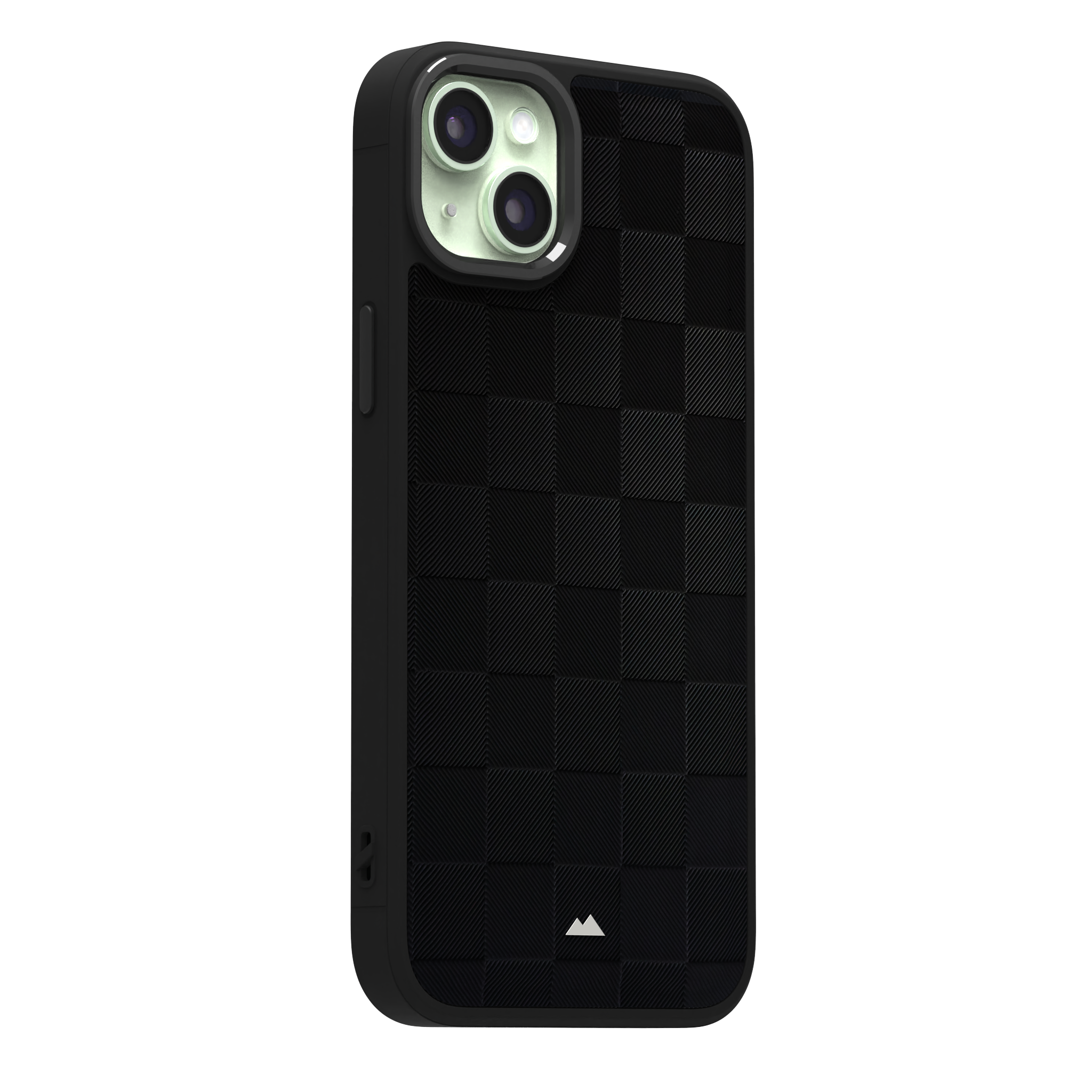 Black Checkered Leather Case for iPhone 15 Plus