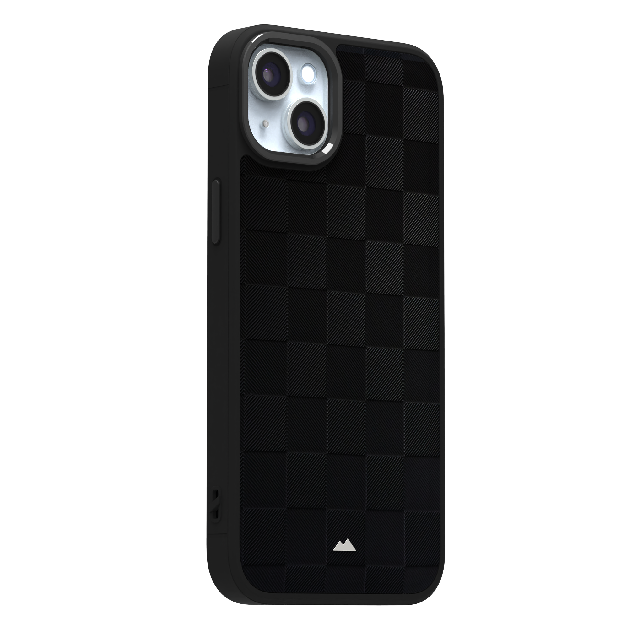 Black Checkered Leather Case for iPhone 15 Plus