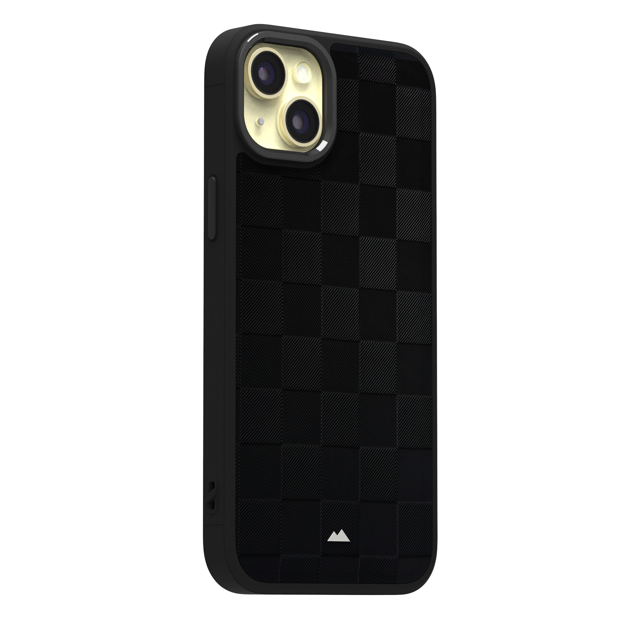 Black Checkered Leather Case for iPhone 15 Plus