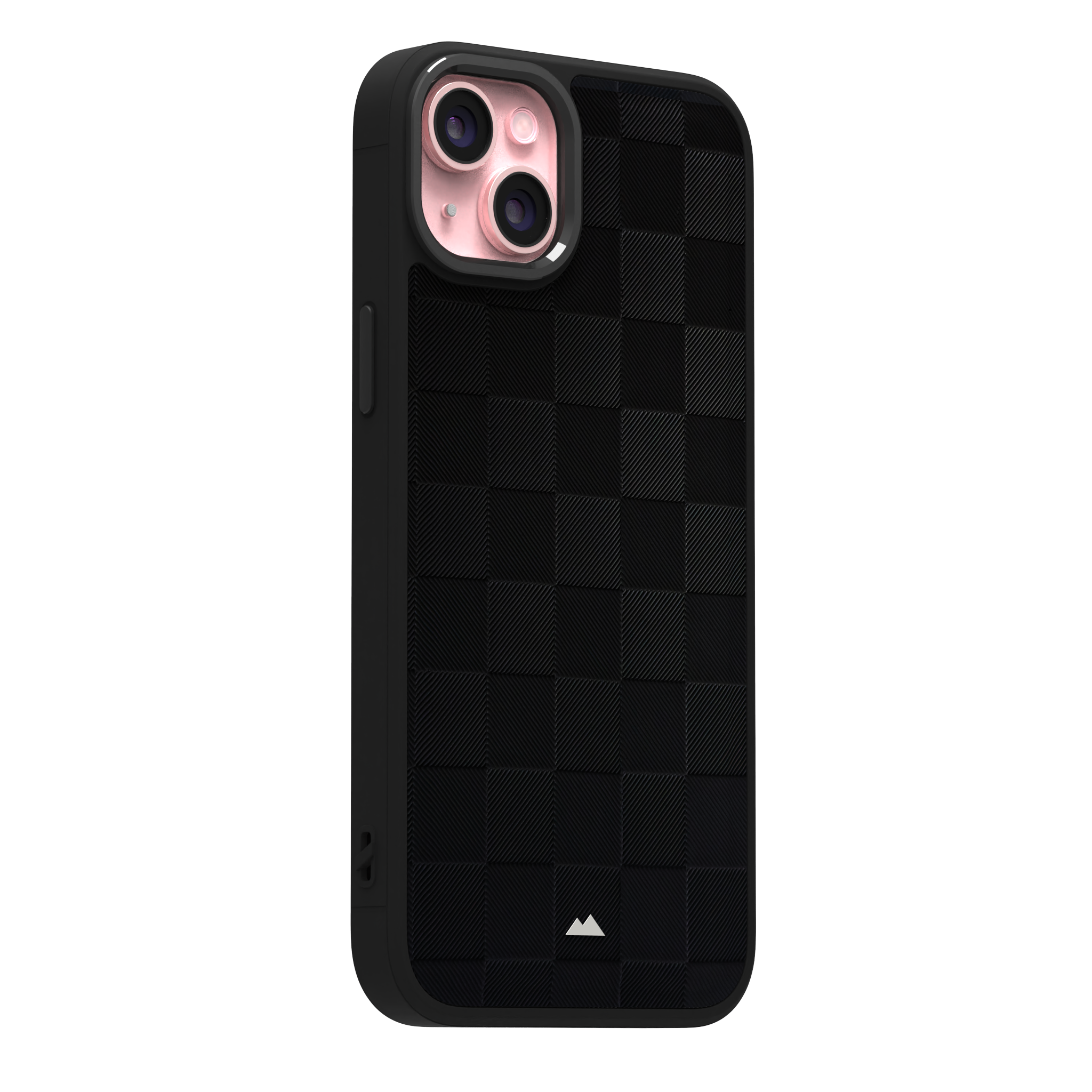 Black Checkered Leather Case for iPhone 15 Plus