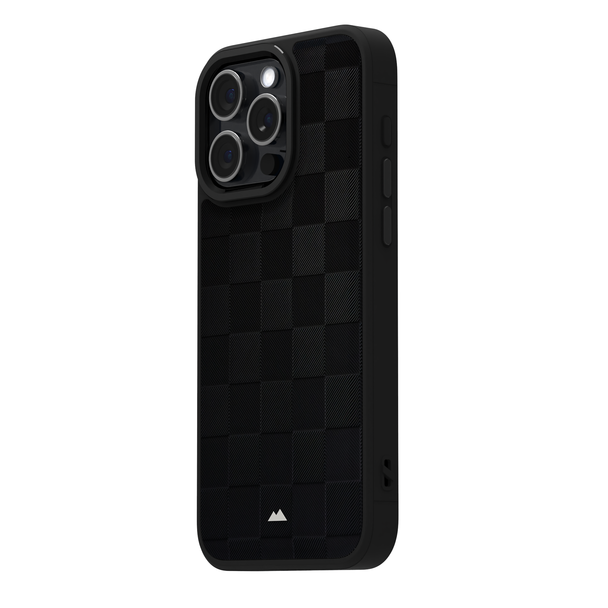 Black Checkered Leather Case for iPhone 15 Pro Max