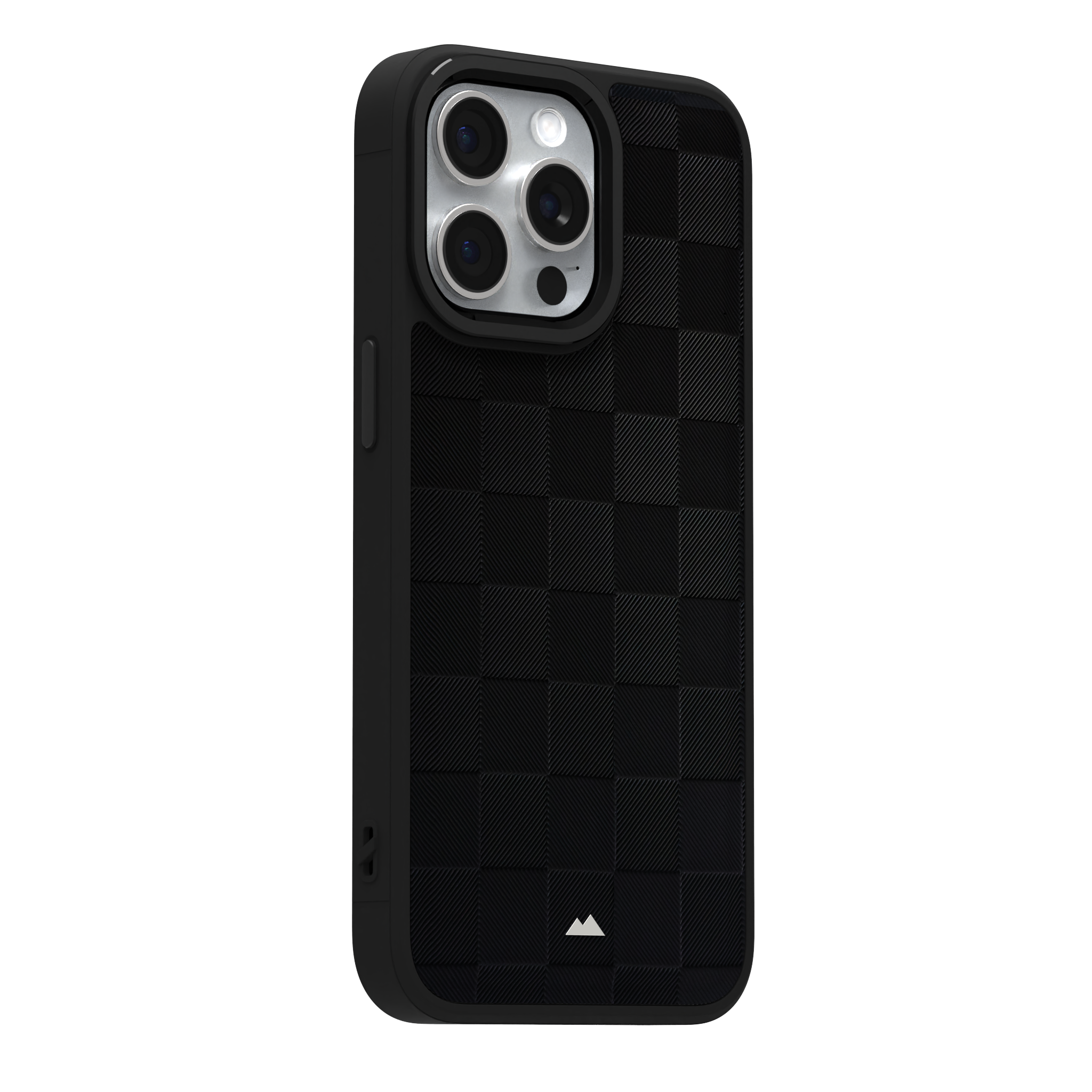 Black Checkered Leather Case for iPhone 15 Pro Max
