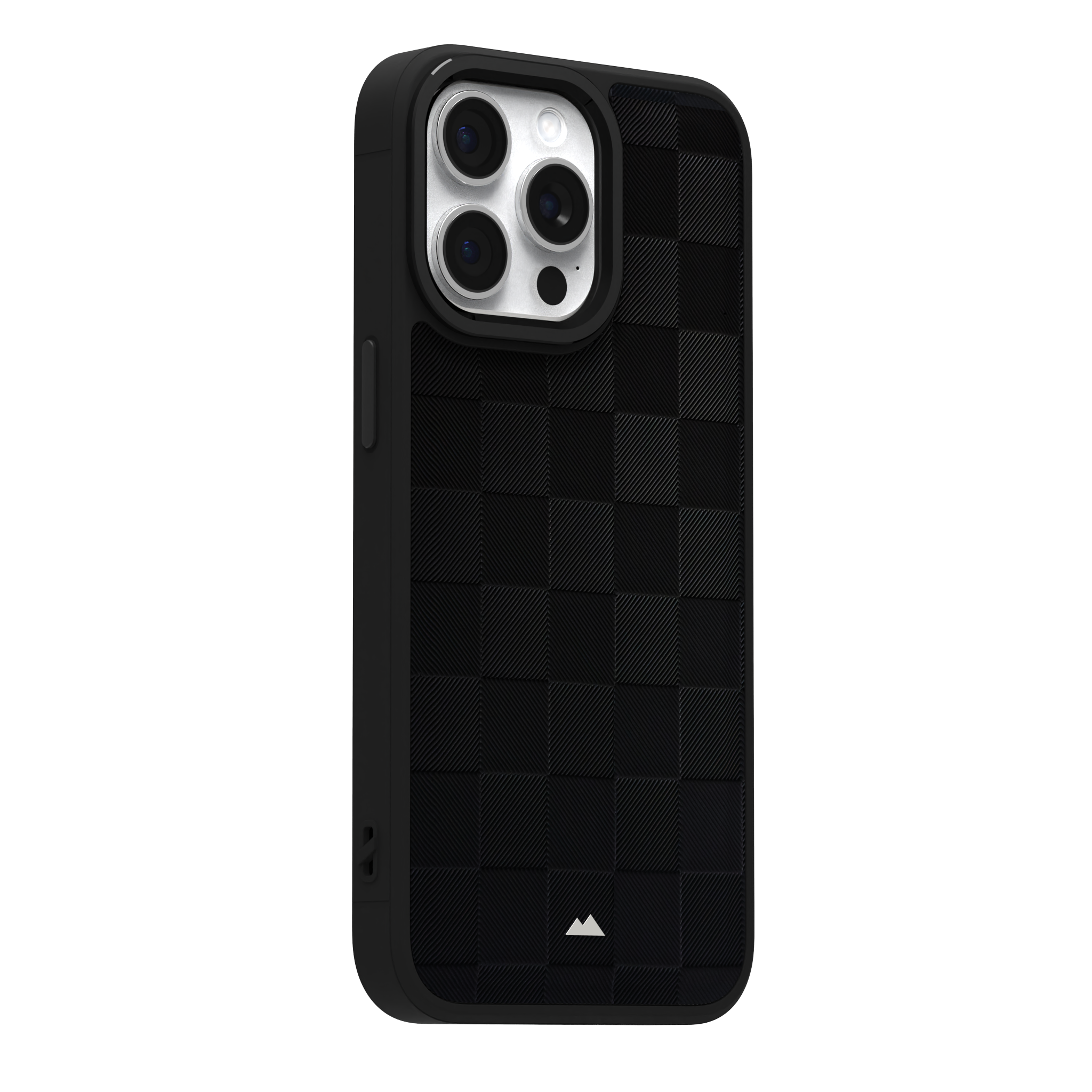 Black Checkered Leather Case for iPhone 15 Pro Max