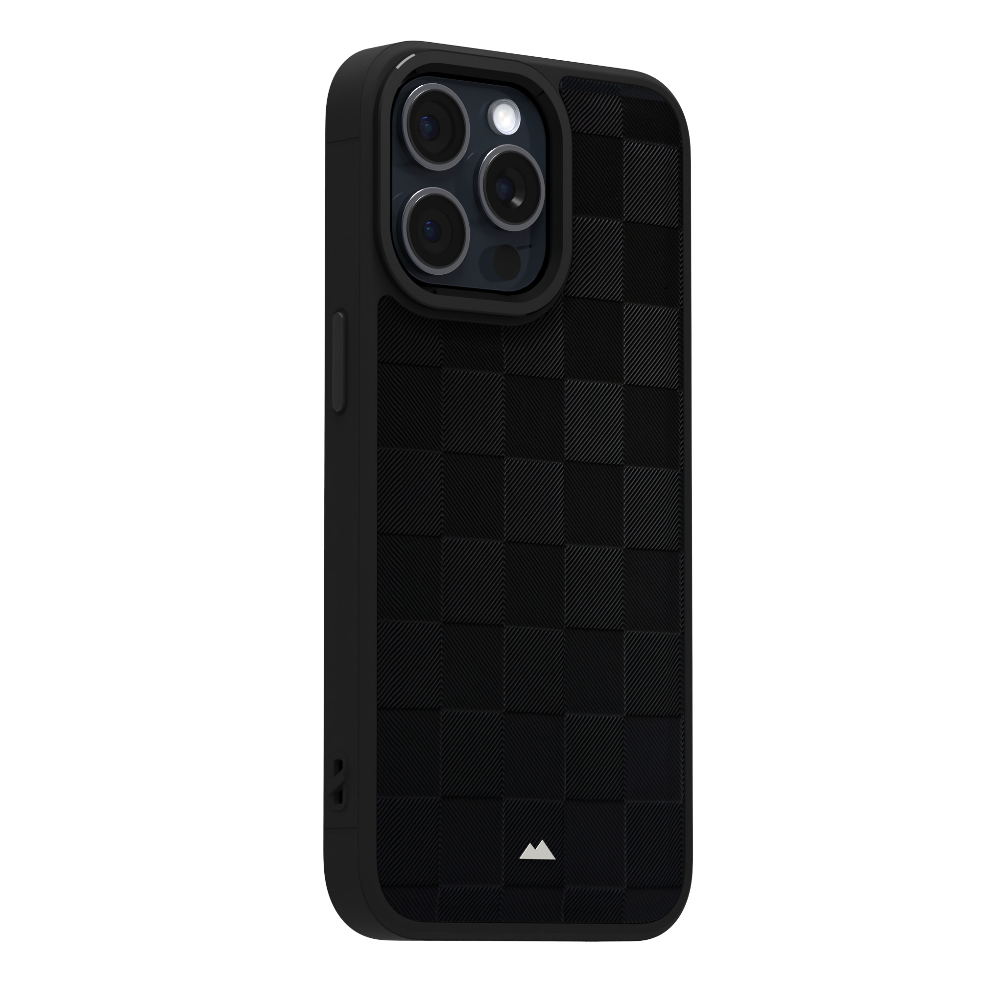Black Checkered Leather Case for iPhone 15 Pro Max