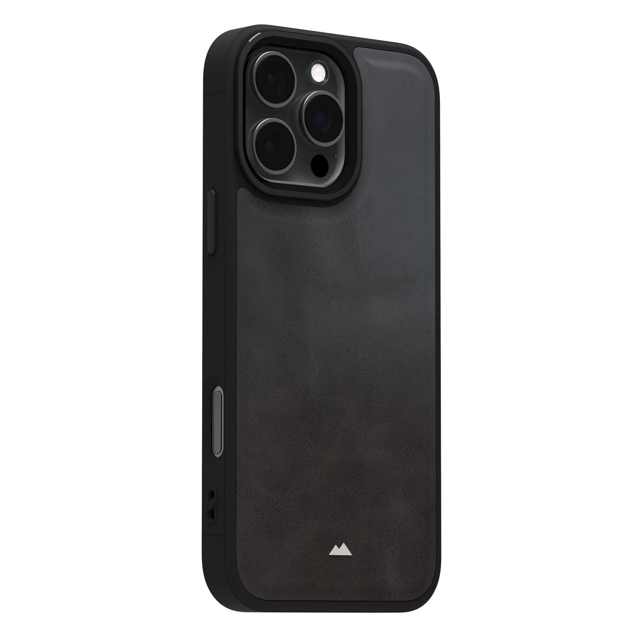 Smudged Grey Leather Case Cover for iPhone 16 Pro Max