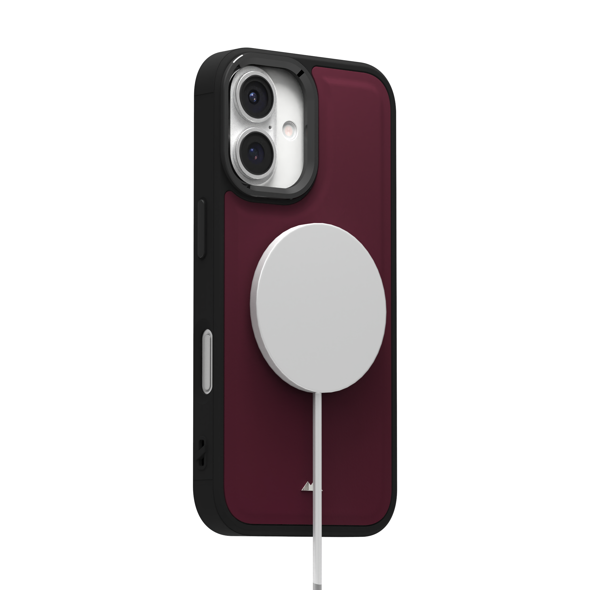 Merlot Plain Leather Case for iPhone 16
